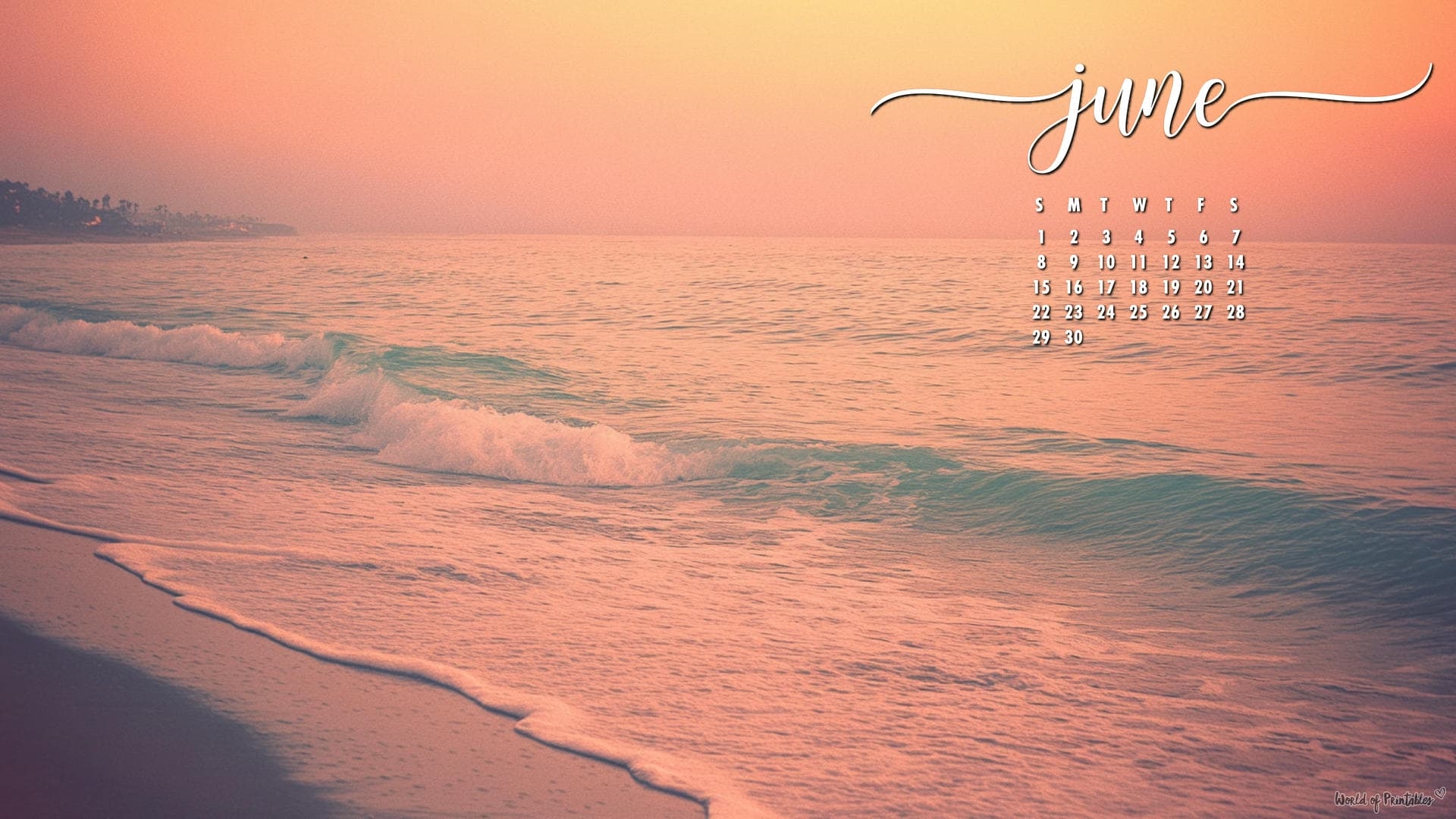 June 2025 Calendar Wallpaper