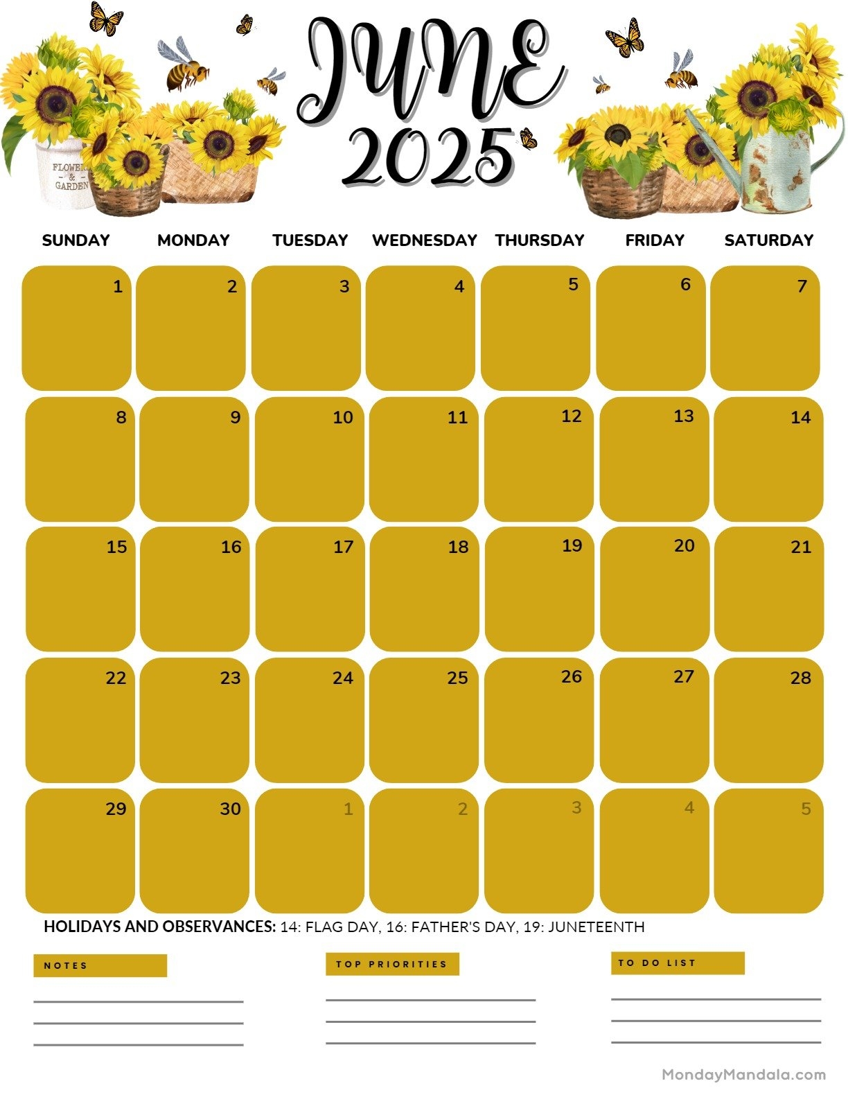 June Free Printable Calendar 2025
