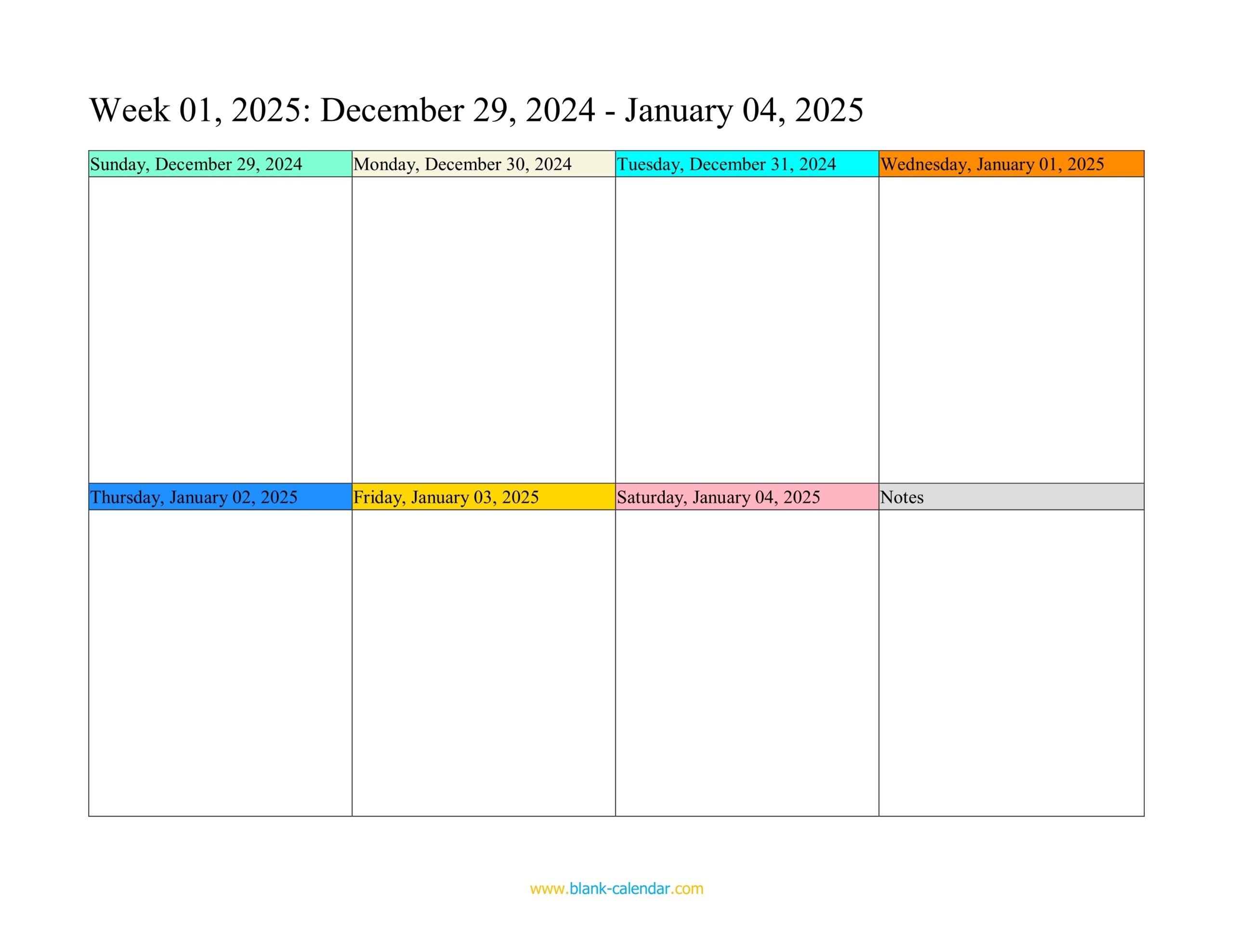 June Weekly Calendar 2025