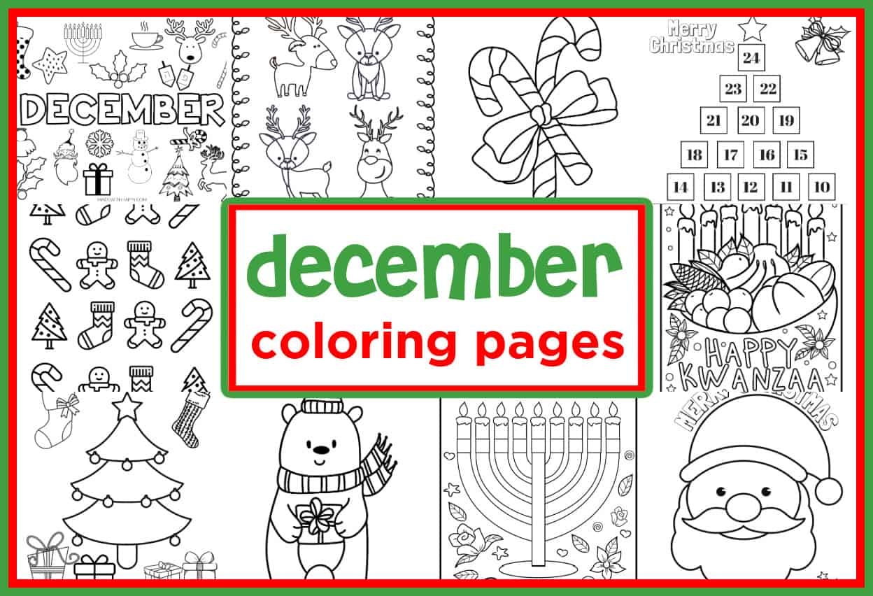 December Coloring Calendar Printable