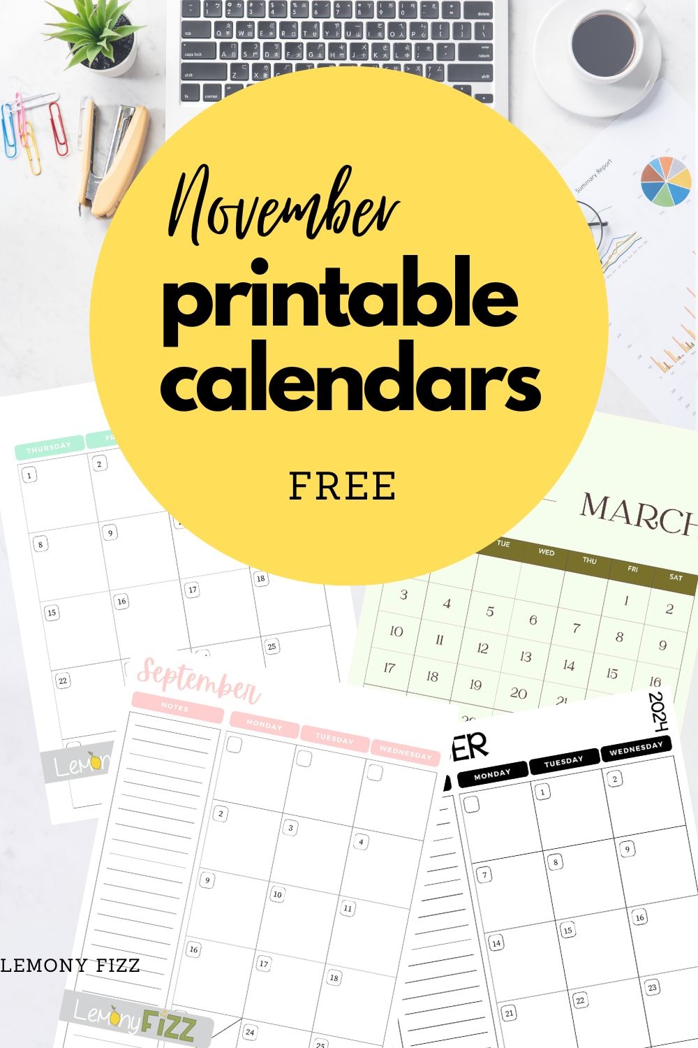 November Printable Monthly Calendar