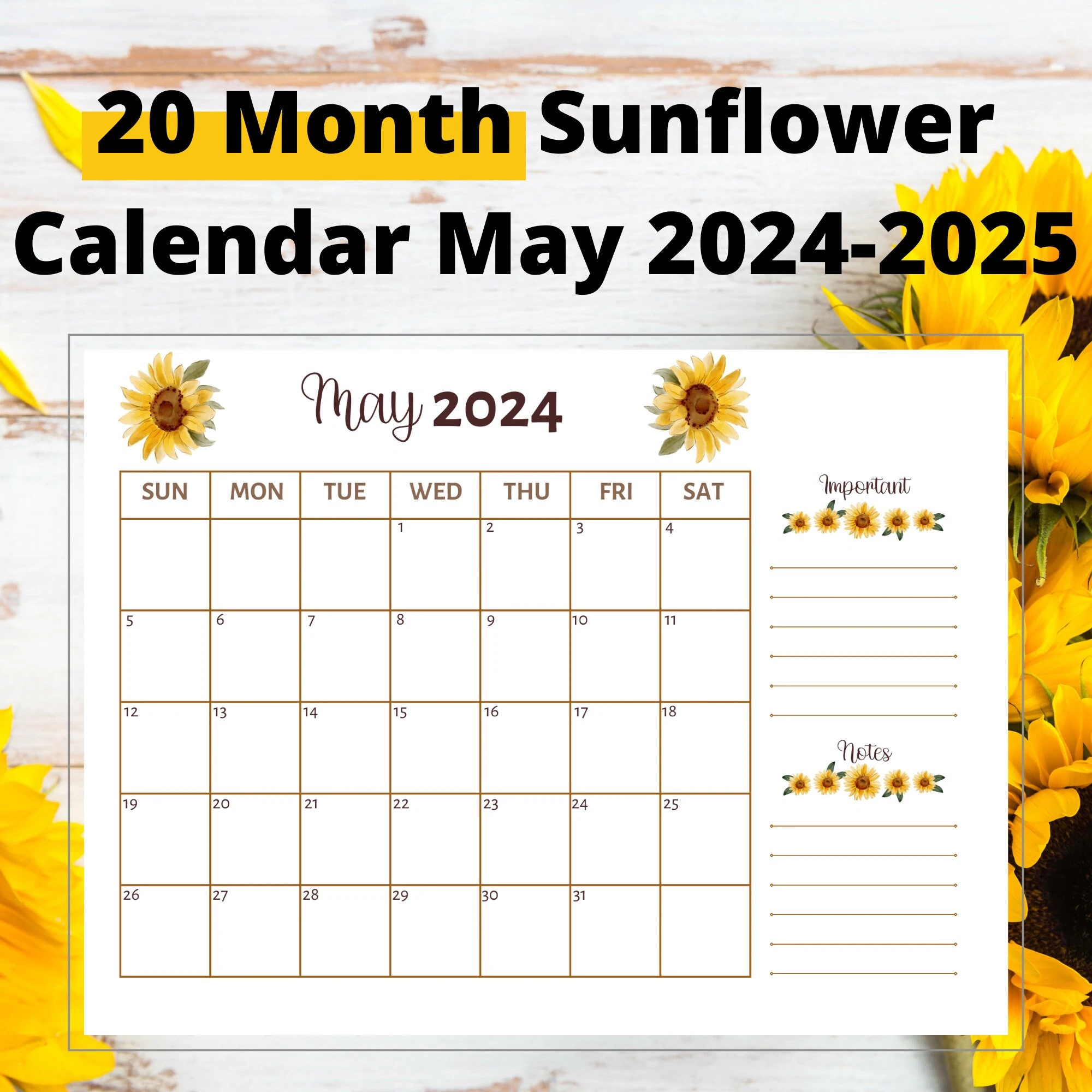 Sunflower June 2025 Calendar