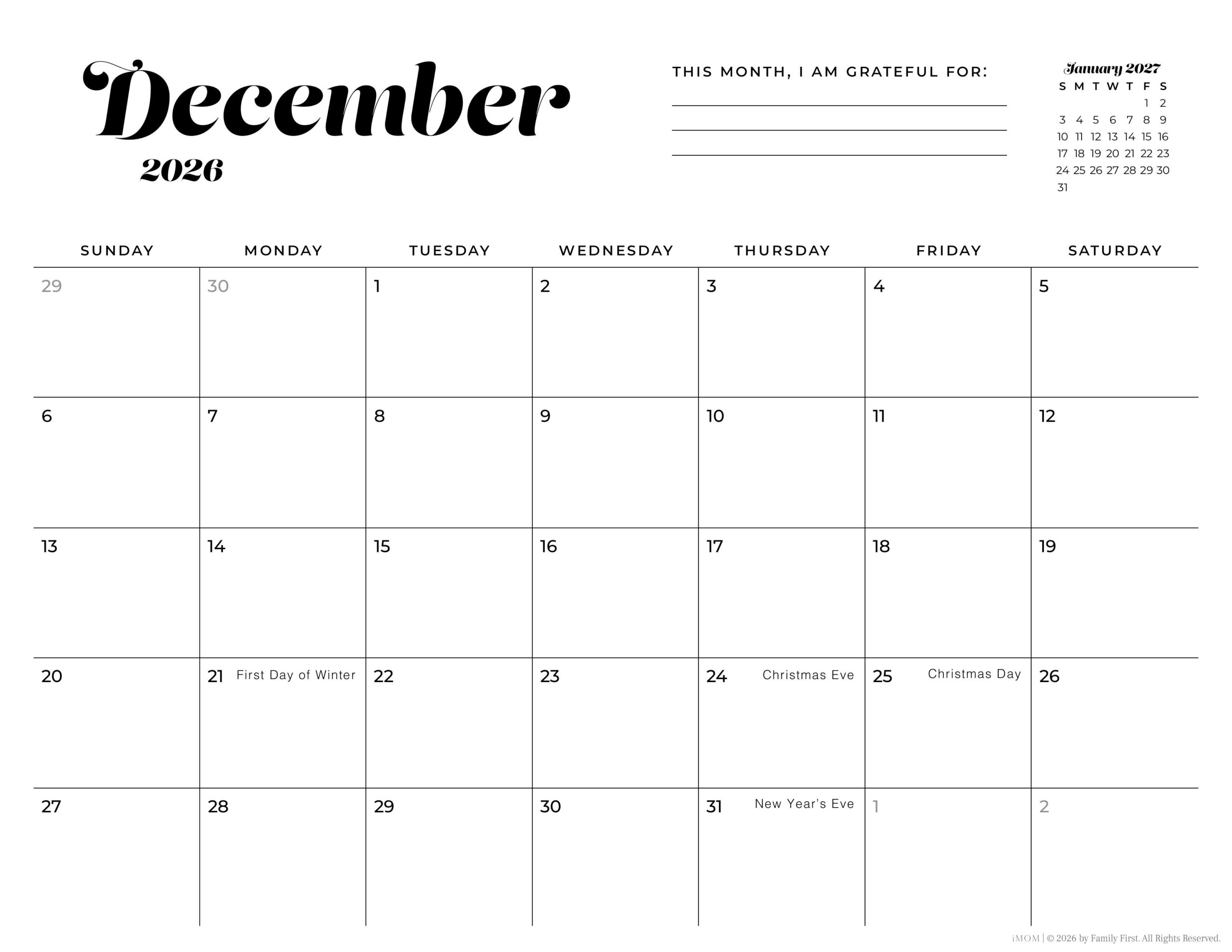2025 2026 Simple Printable Calendar For Moms IMOM