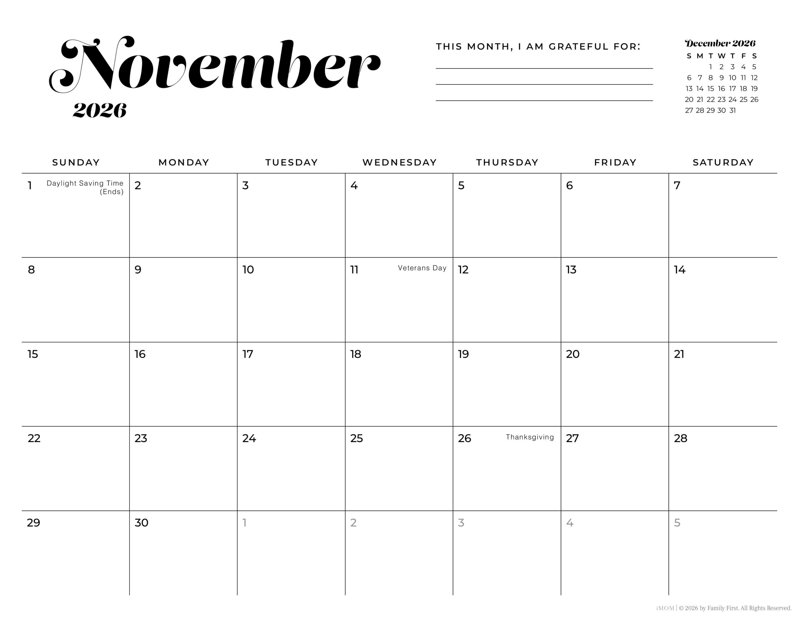 2025 2026 Simple Printable Calendar For Moms IMOM