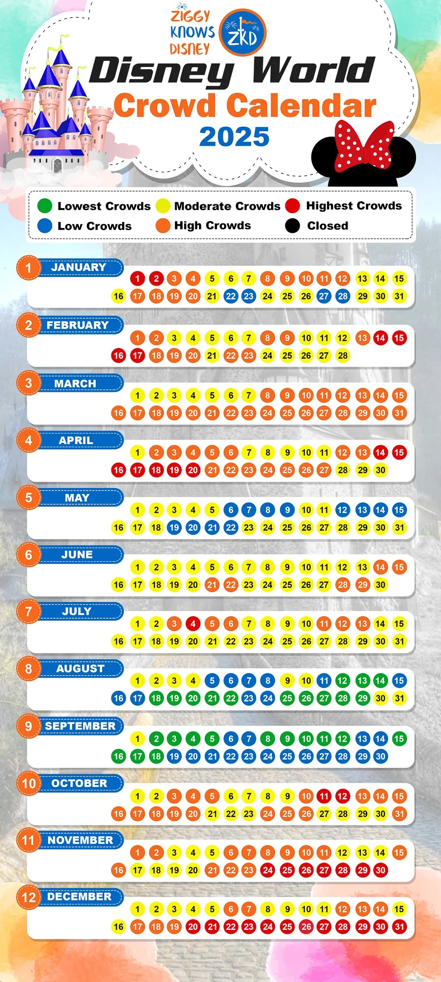 2025 amp 2026 Disney World Crowd Calendar Avoiding The Crowds