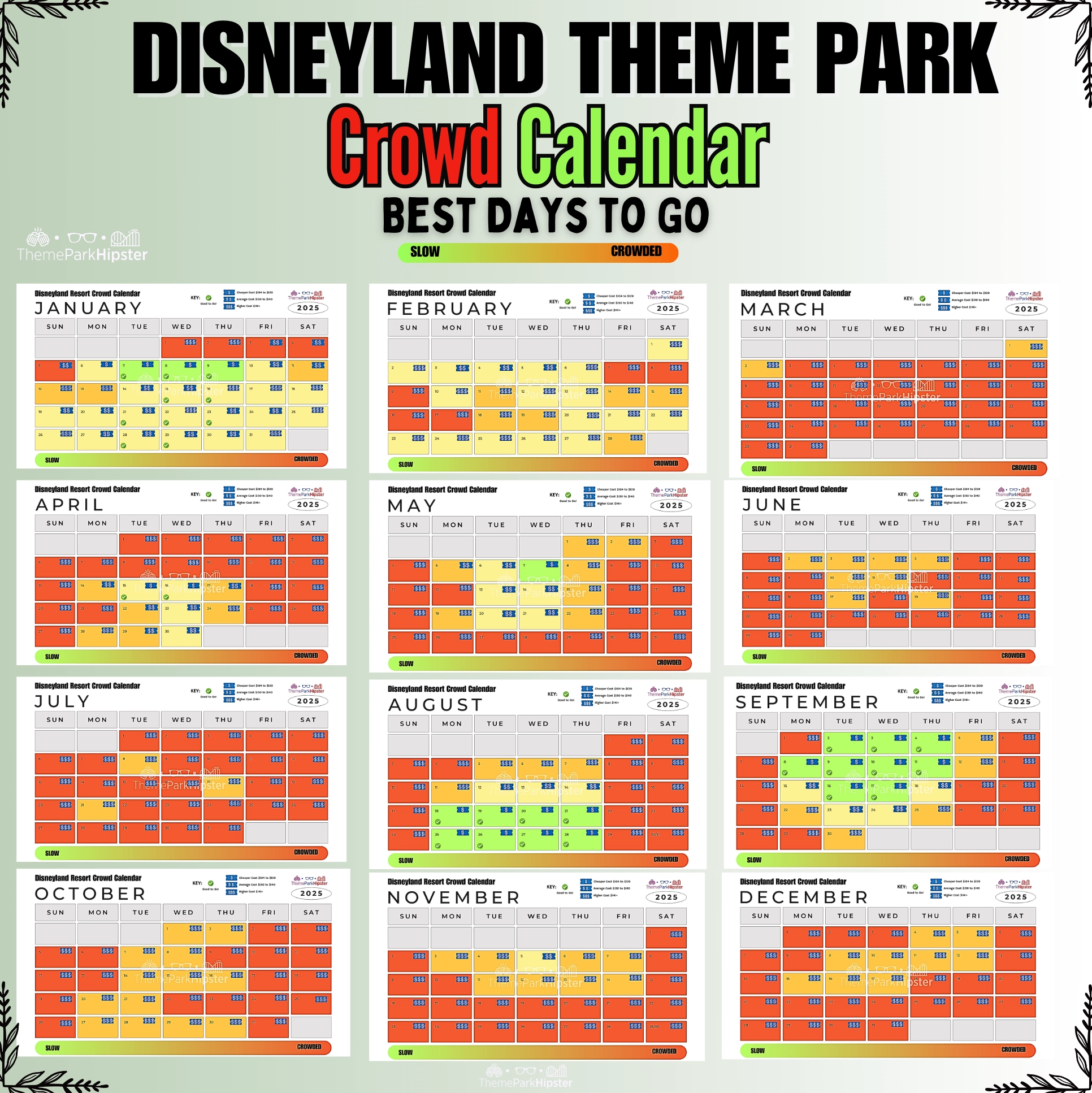 2025 BEST Days To Go To Disneyland Full Crowd Calendar Guide 