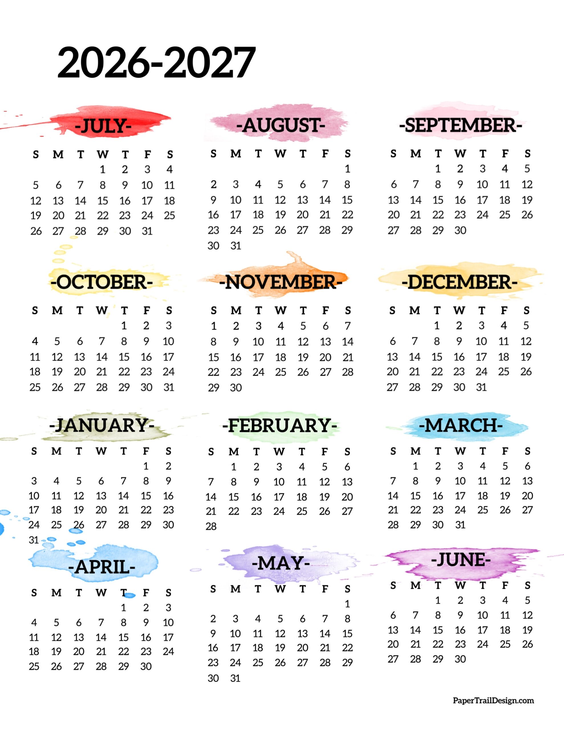 2026 And 2027 Calendar Printable November