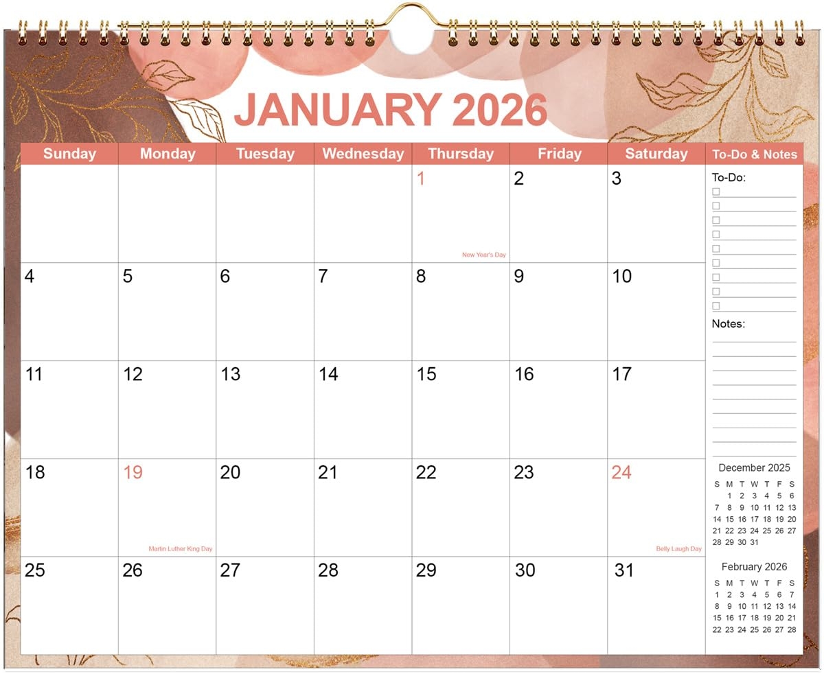 2026 Calendar Wall Calendar 2026 From January 2026 December 2026 12 Months Calendars With Thick Paper 11 X 14 5 Gold Leaf Amazon ca Office 