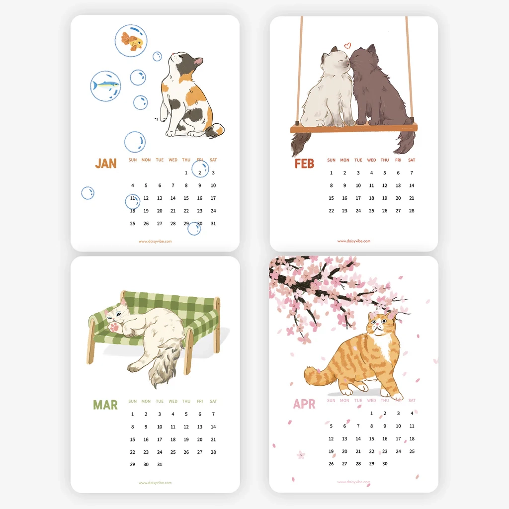 Free Printable Kitten Calendar 2026 November