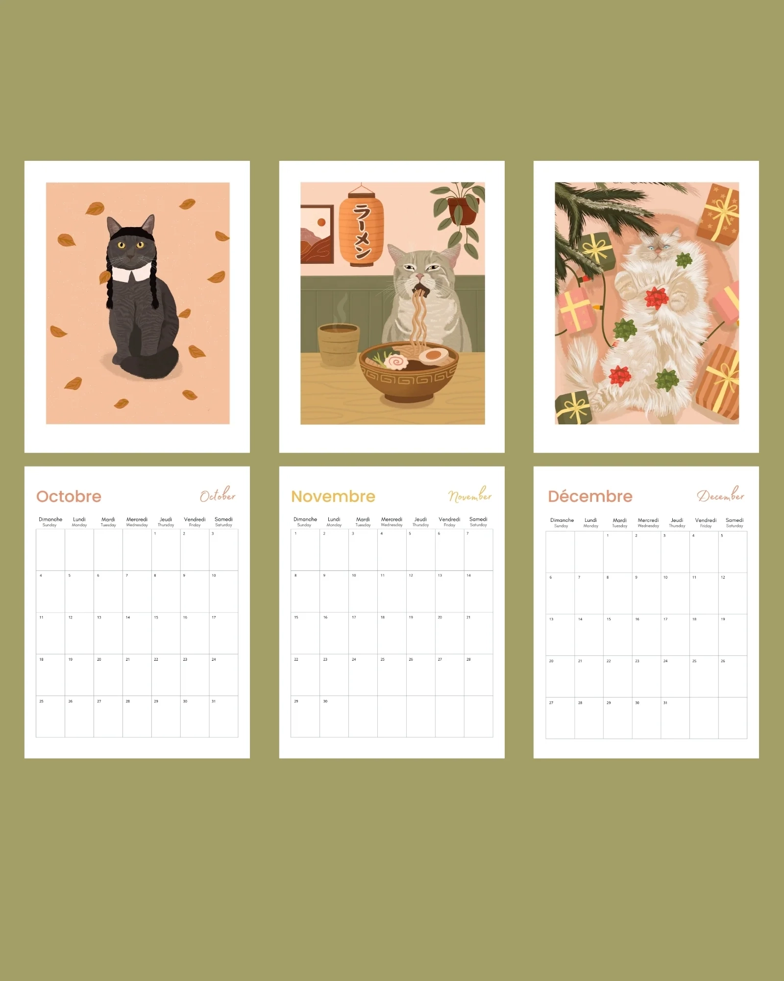 2026 Cat Wall Calendar Illustrations Its Funny Howww Inc