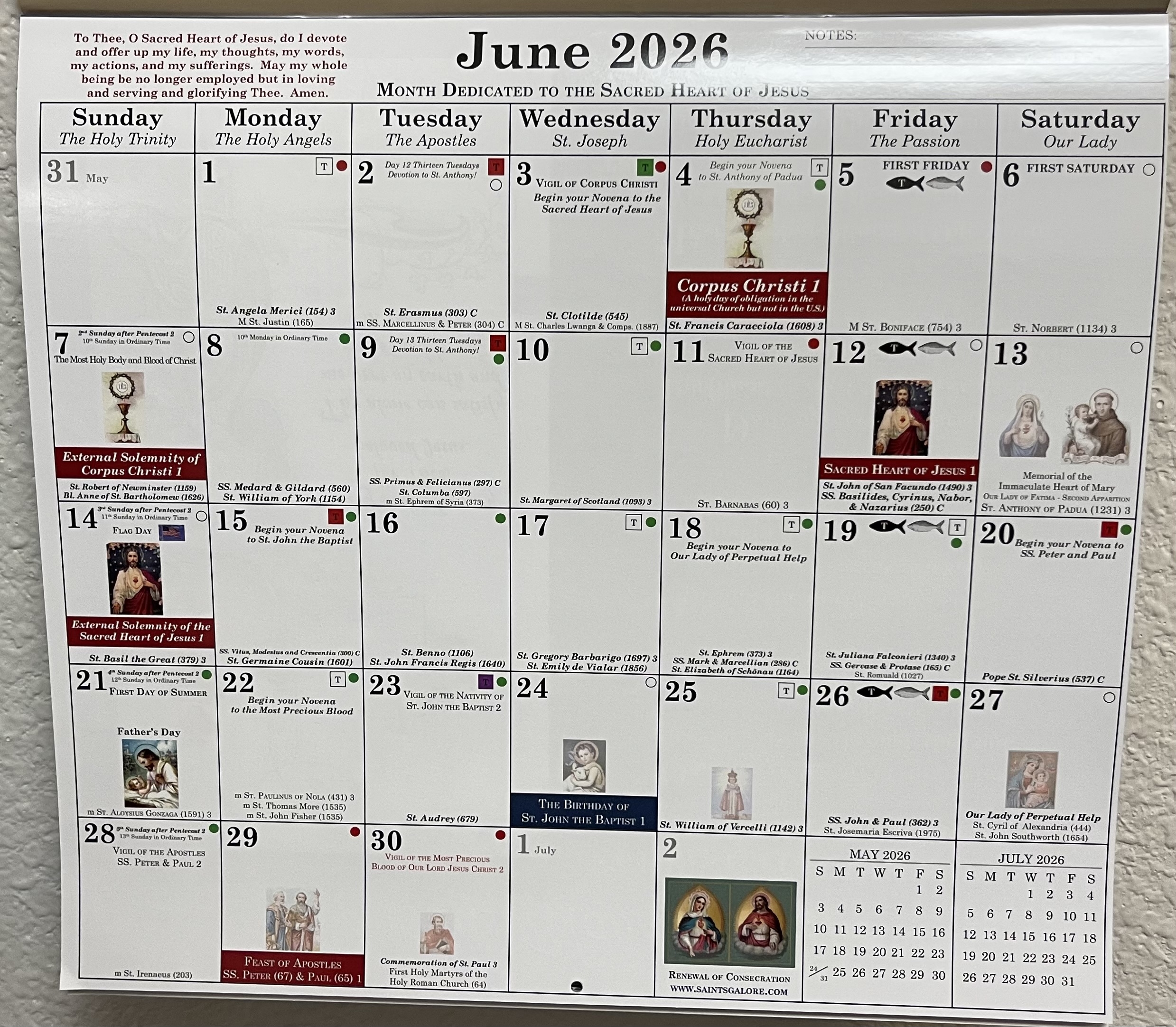 2026 CATHOLIC CALENDAR Stella Maris Bookstore