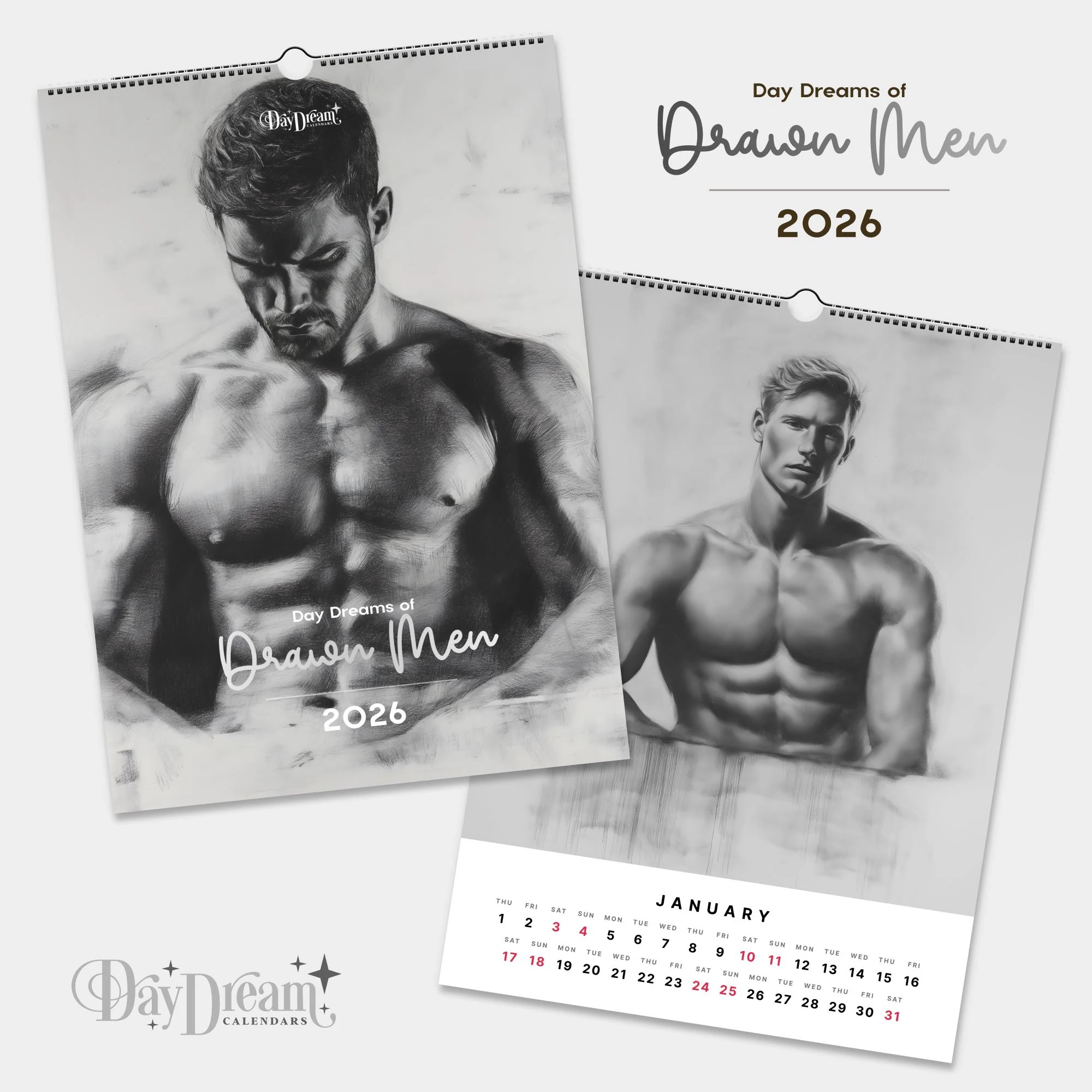 2026 Drawn Men Handsome Men Art Calendar Etsy New Zealand