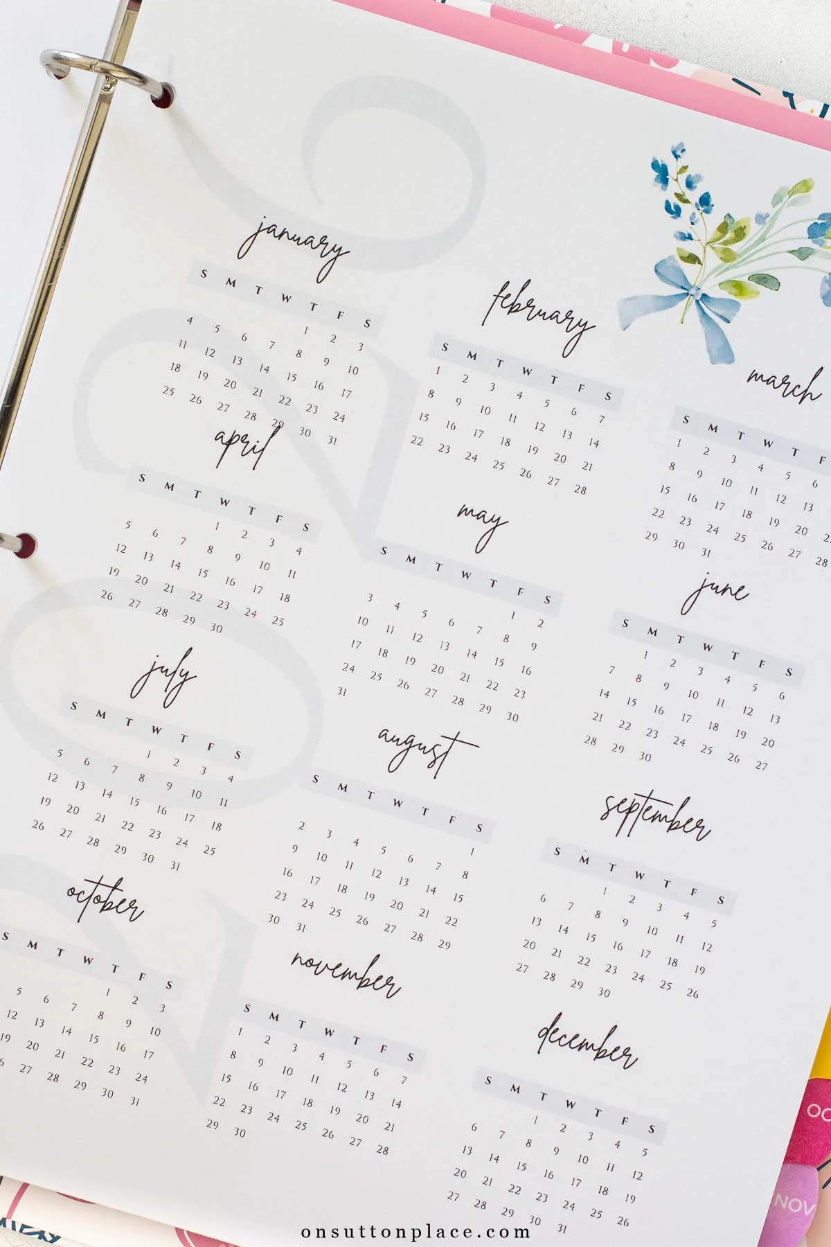 2026 Free Printable Calendar With Planner Pages On Sutton Place