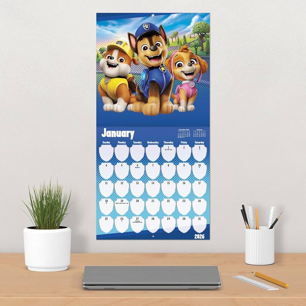 2026 Paw Patrol Wall Calendar Trends International 9798888286159 