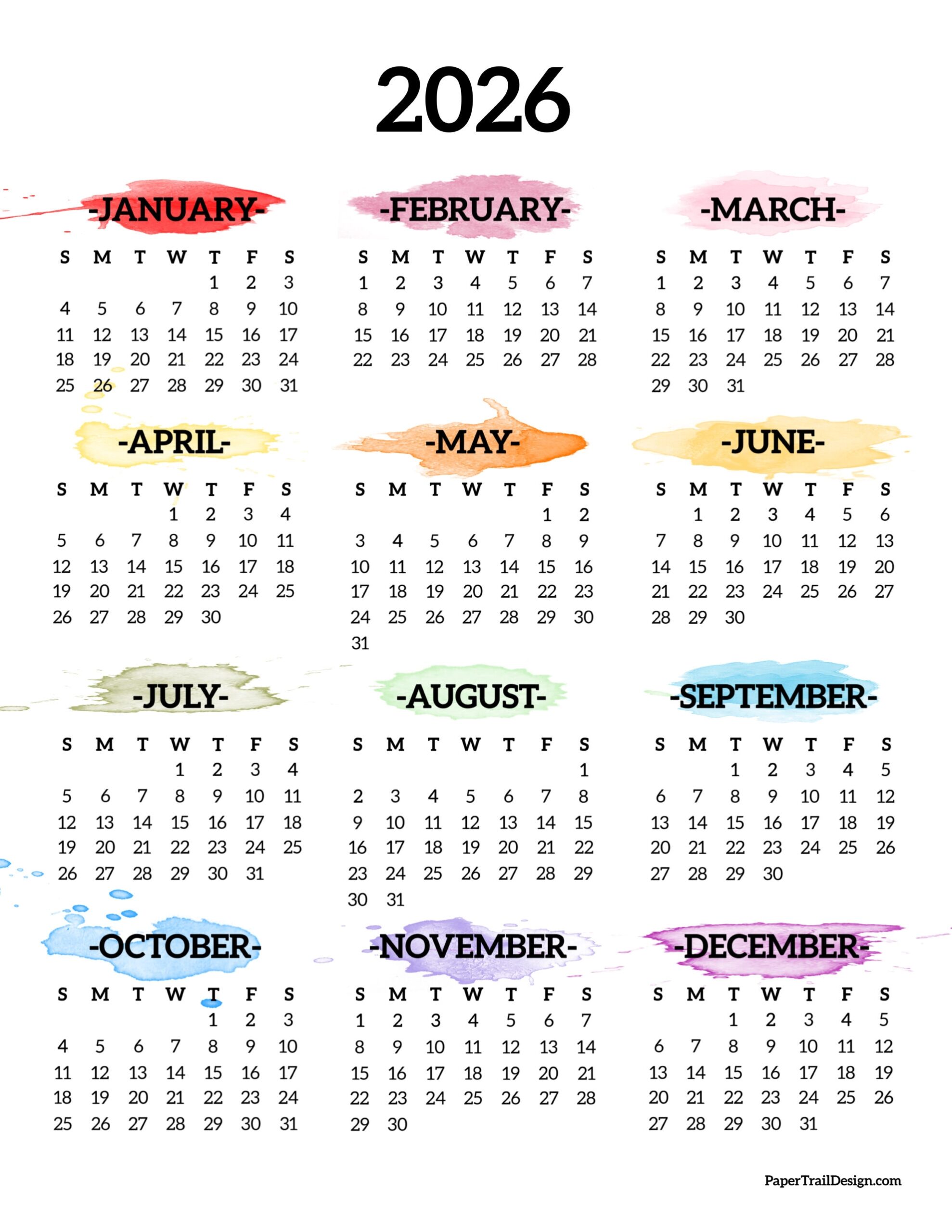 Printable Full Size December 2026 Calendar