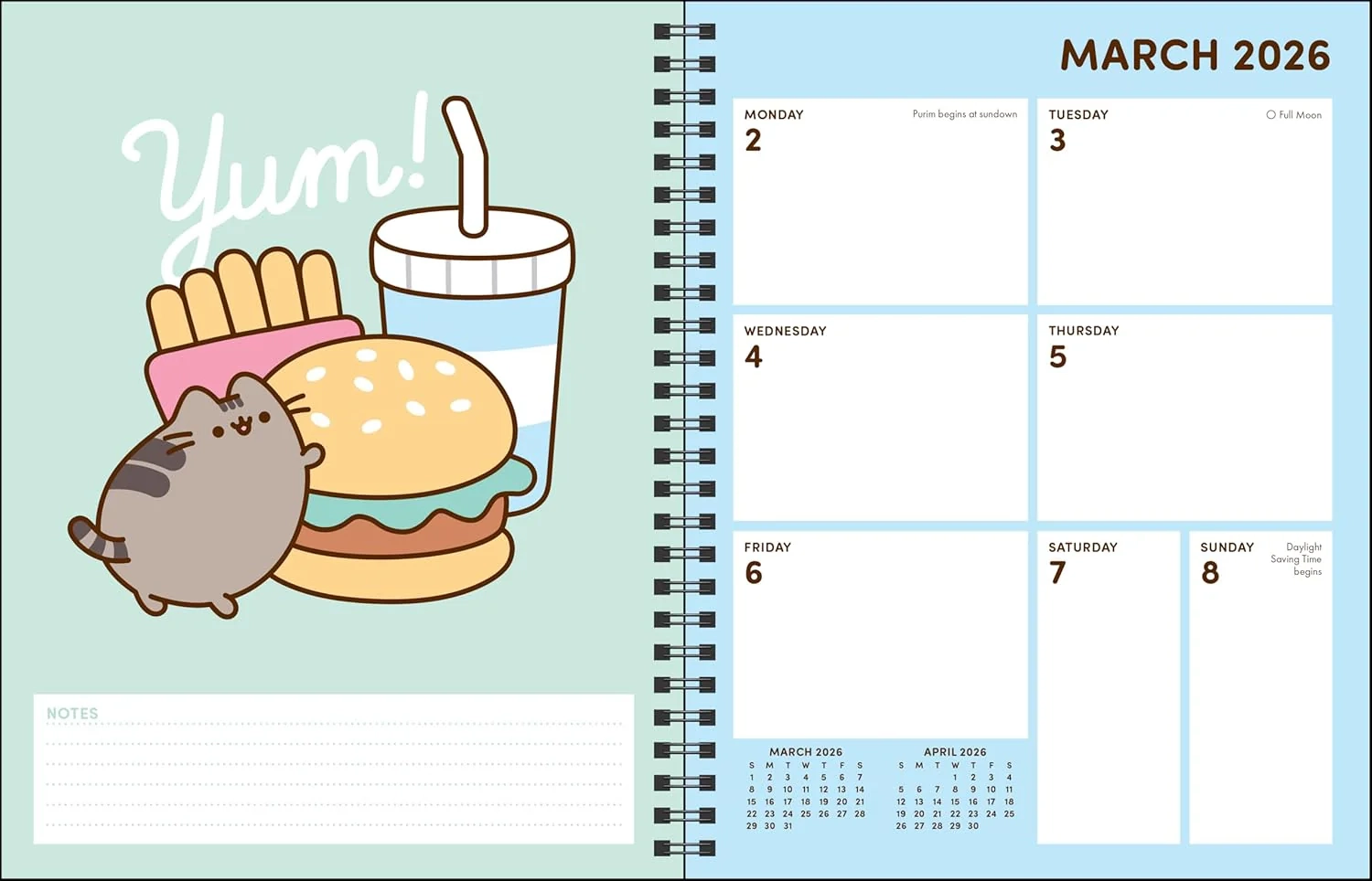 Pusheen Calendar December 2026 Printable