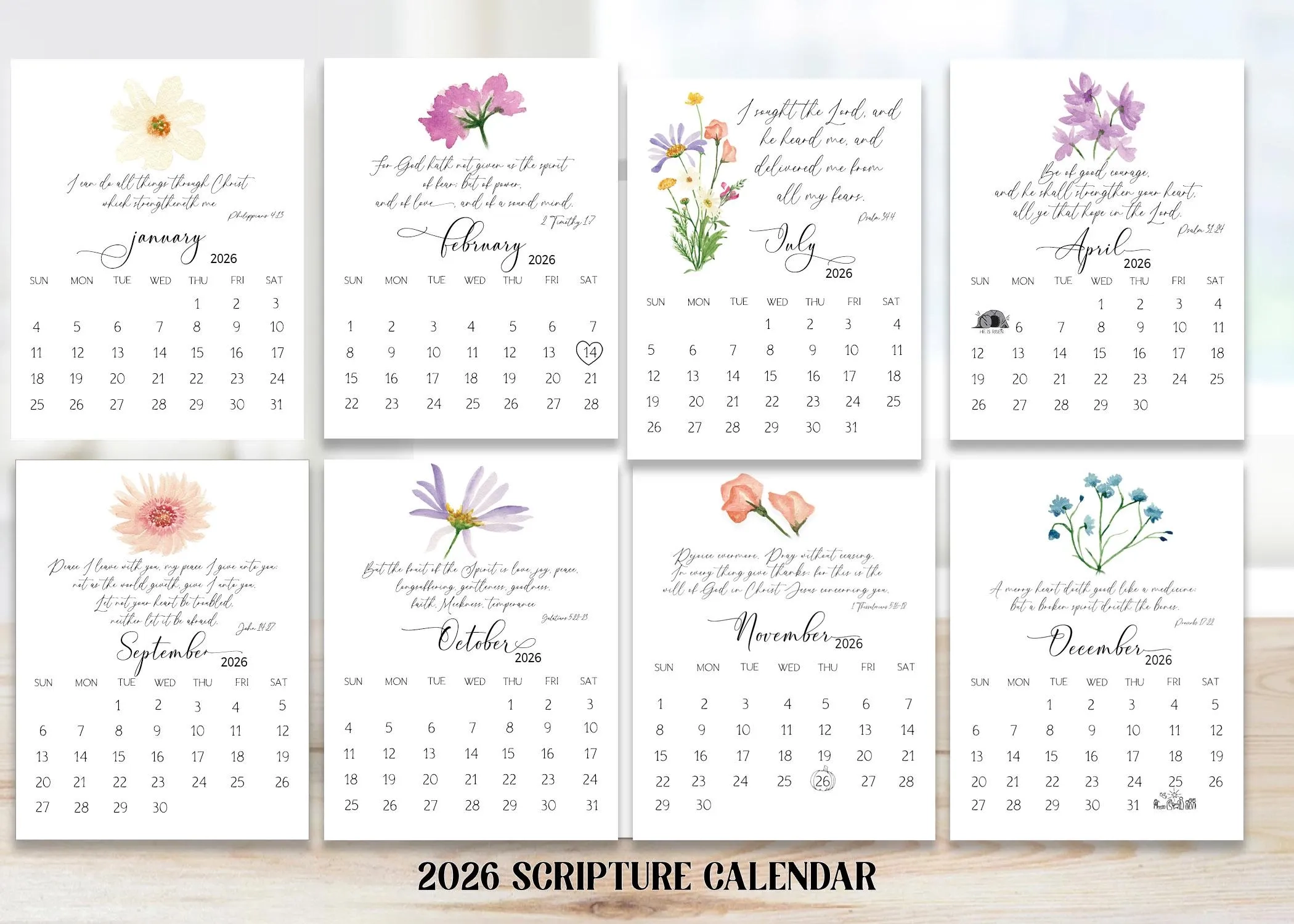 December 2026 Calendar Printable Bible Verse December 2026 Calendar Printable Bible Verse