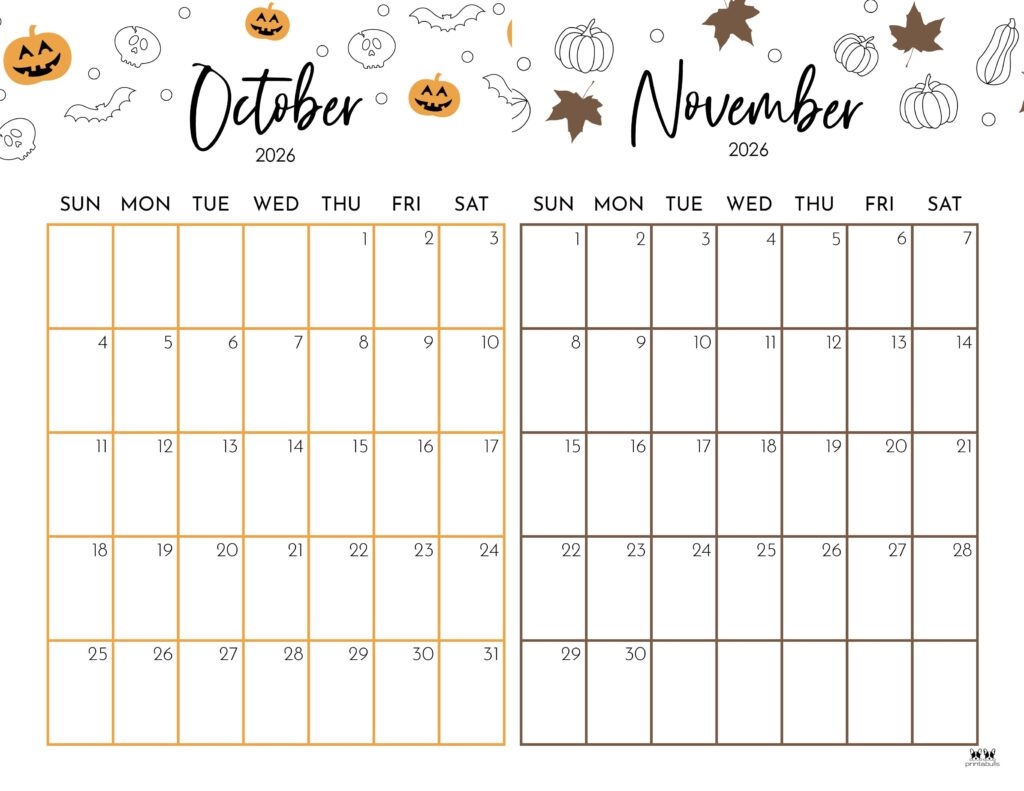 2026 Two Month Calendars 84 FREE Printables Printabulls