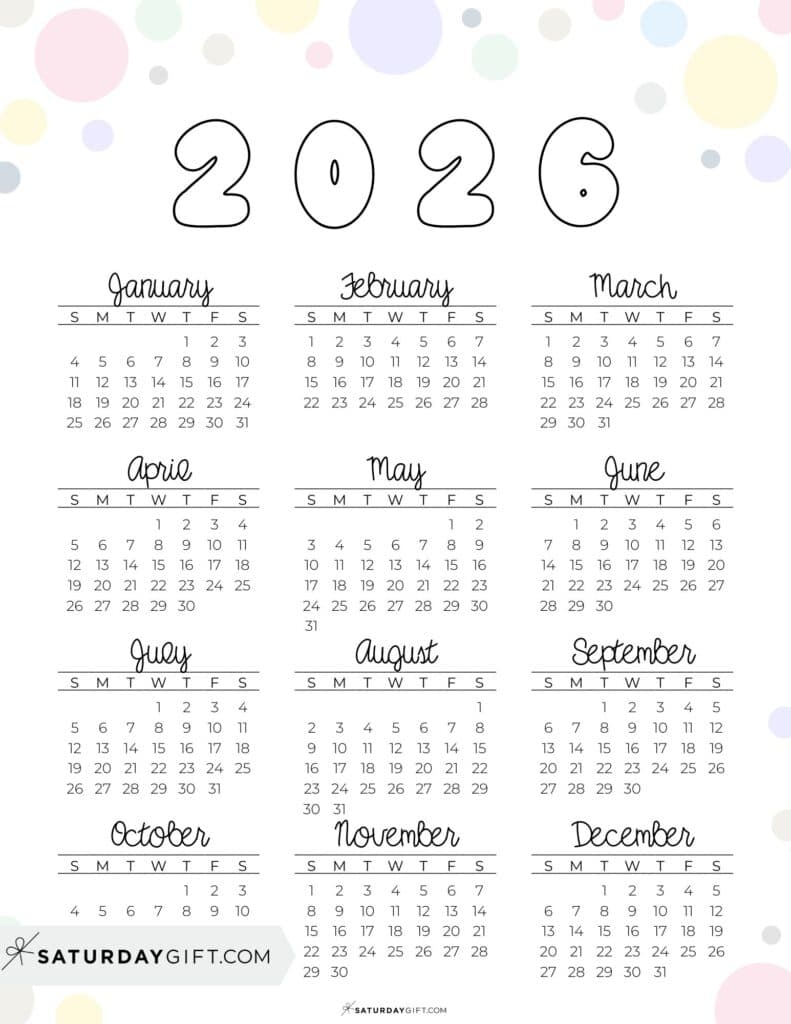 Blank Calendar Free Printable 2026