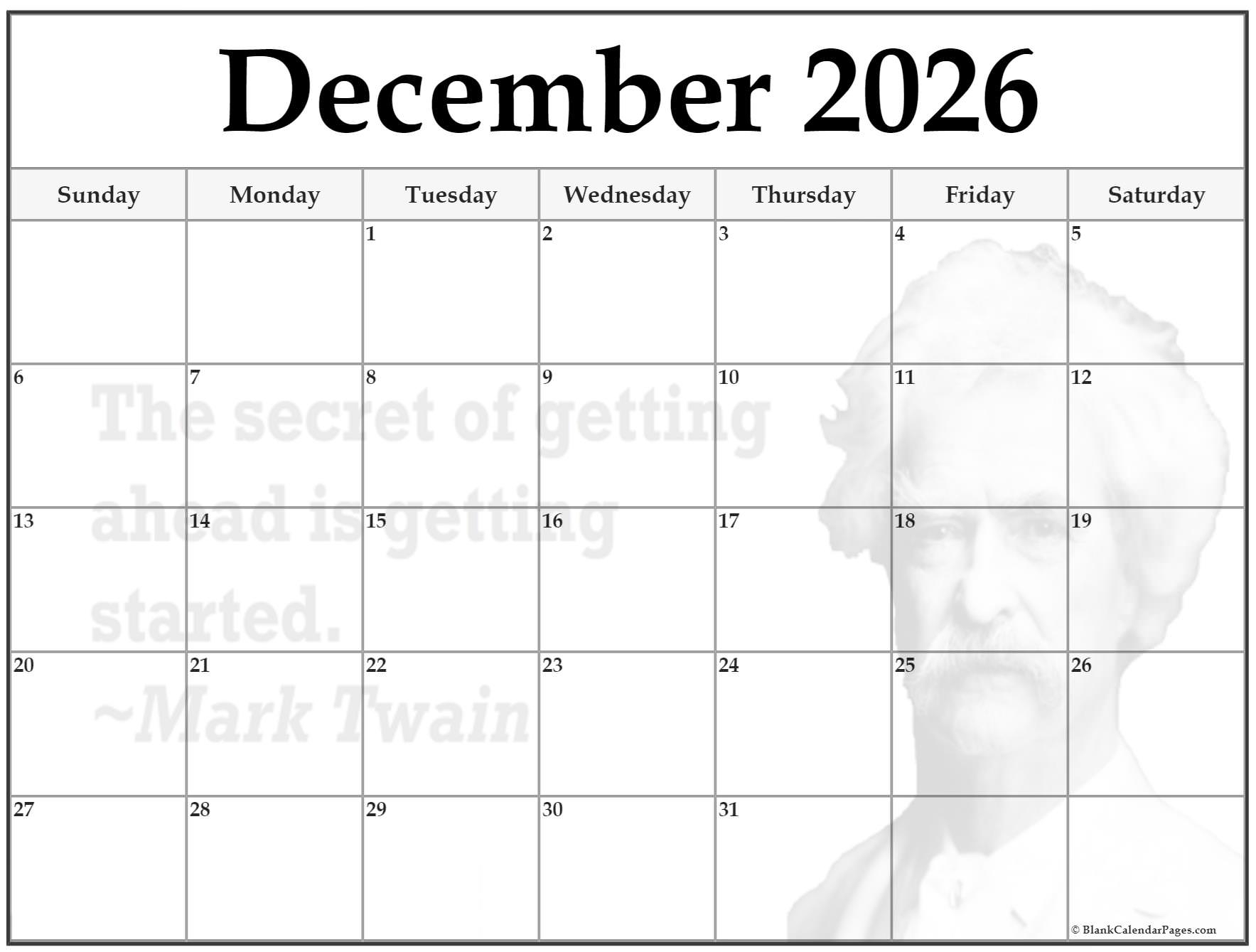 24 December 2026 Quote Calendars