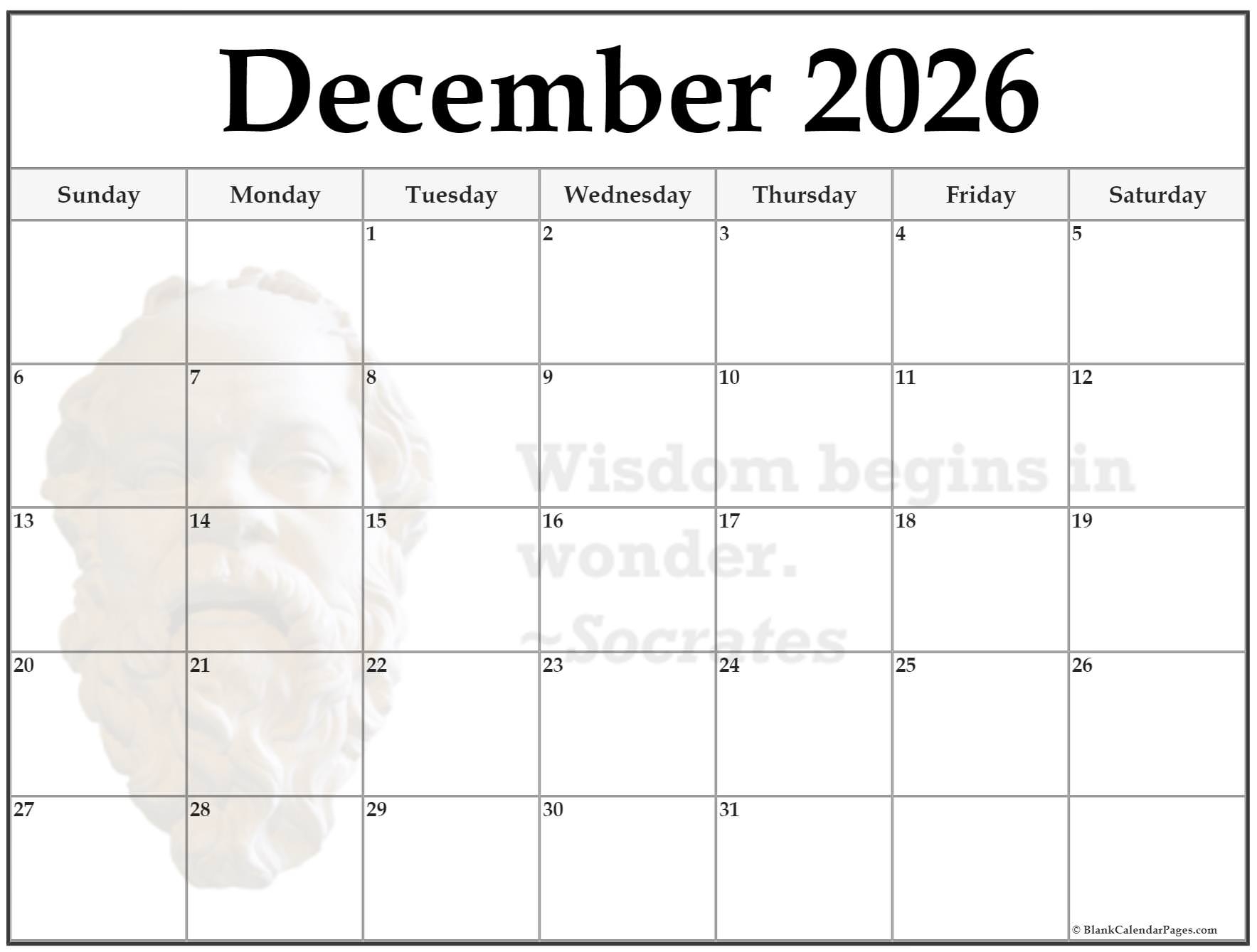 24 December 2026 Quote Calendars
