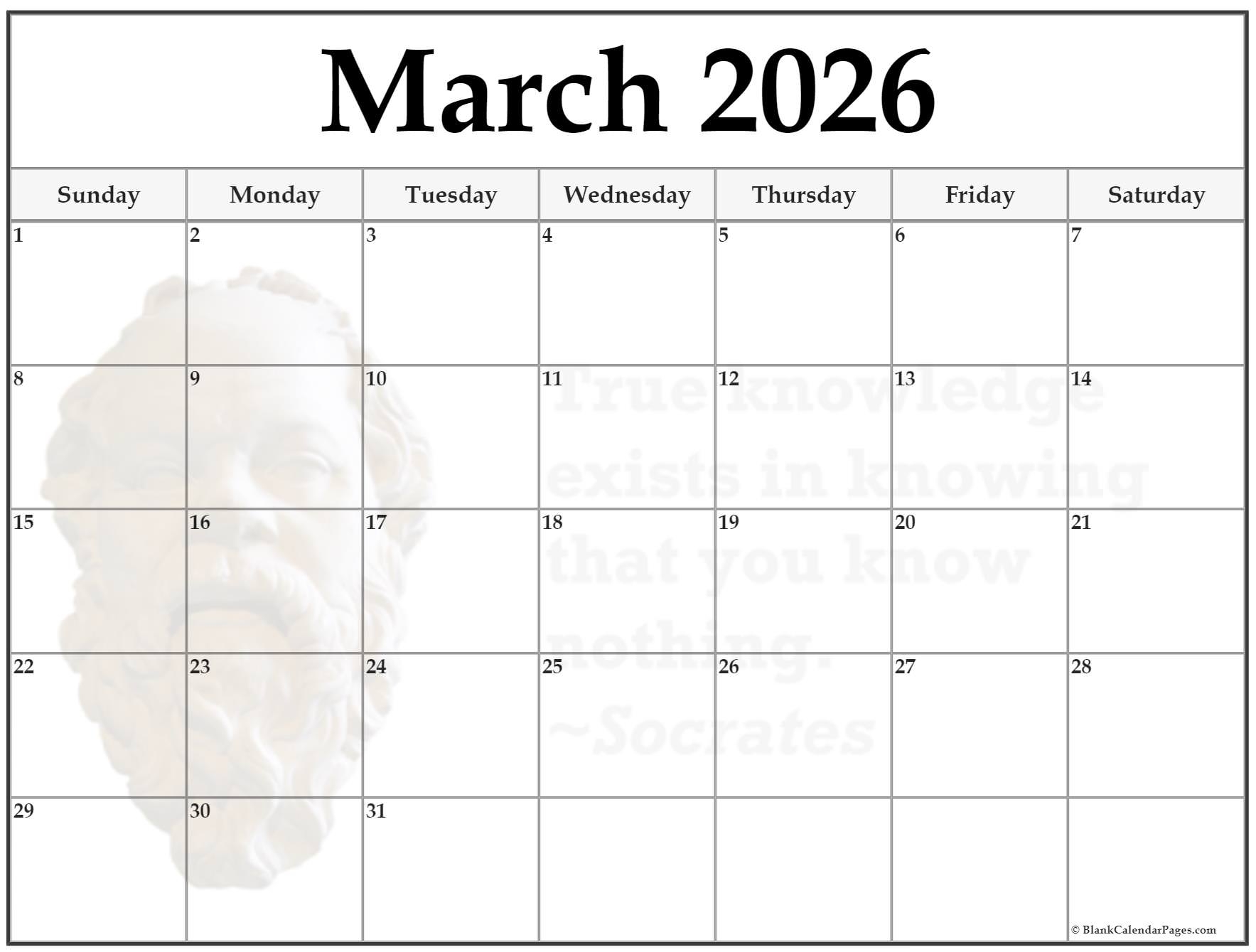 24 March 2026 Quote Calendars