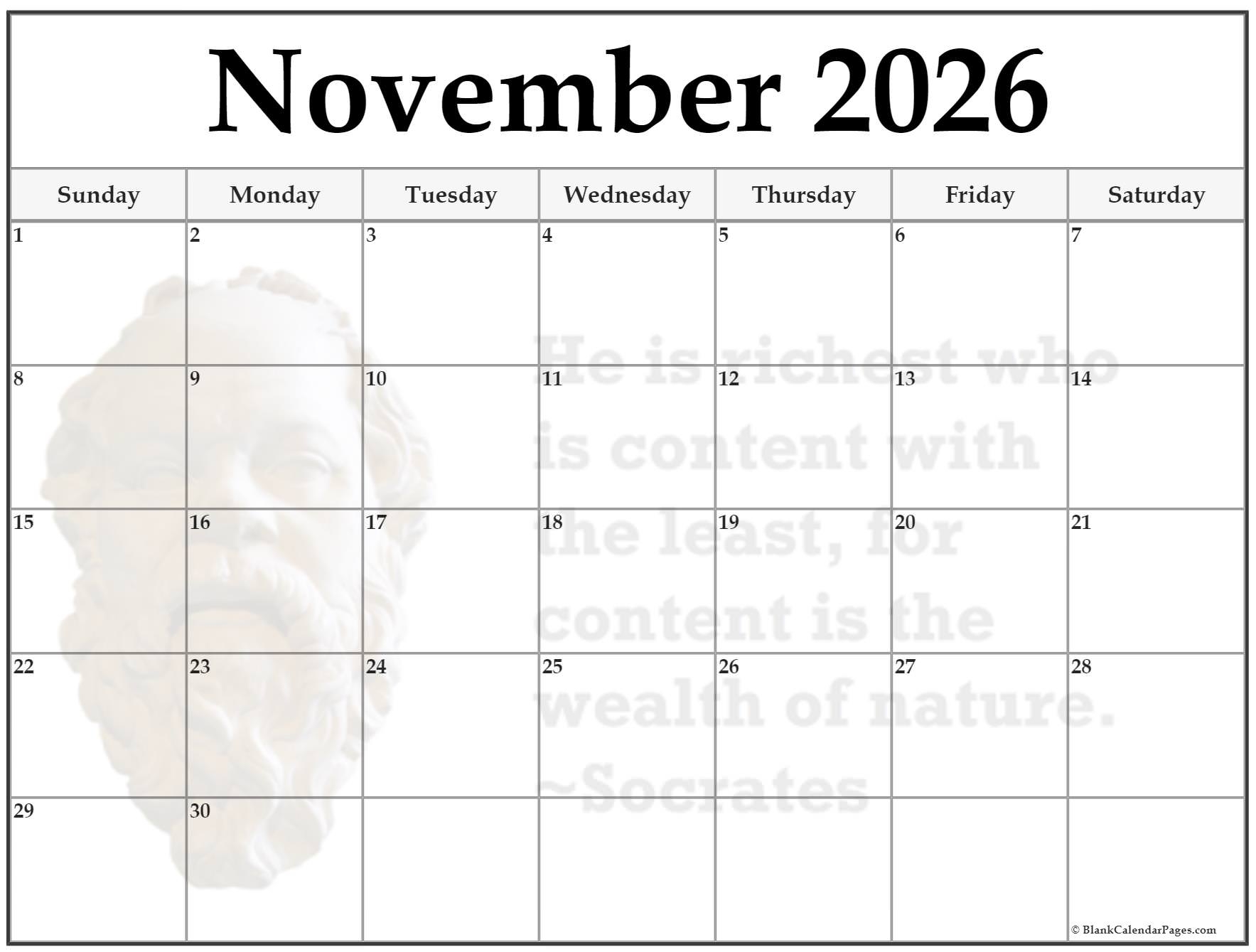 24 November 2026 Quote Calendars