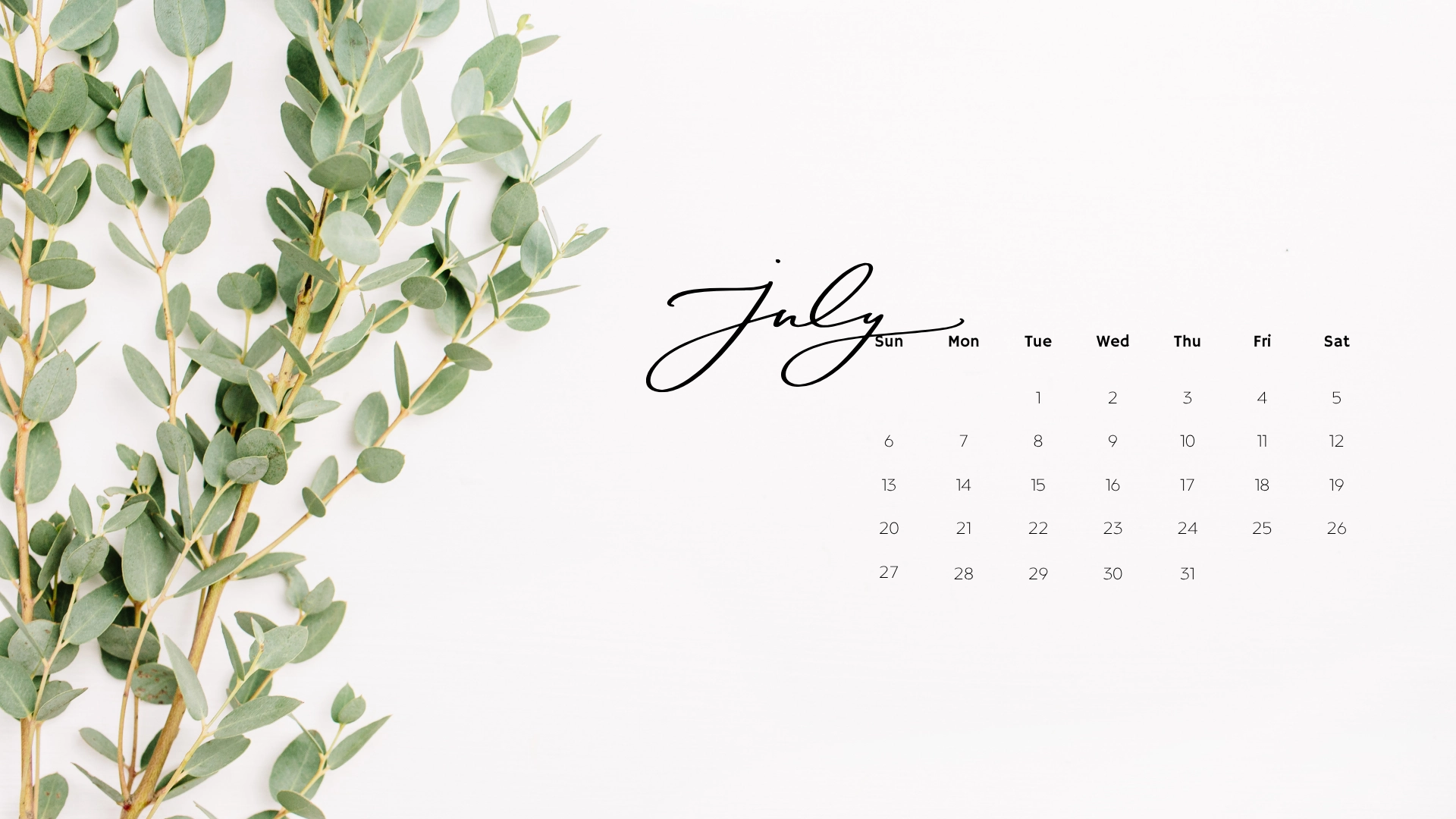 July 2025 Calendar Desktop Wallpaper July 2025 Calendar Desktop Wallpaper