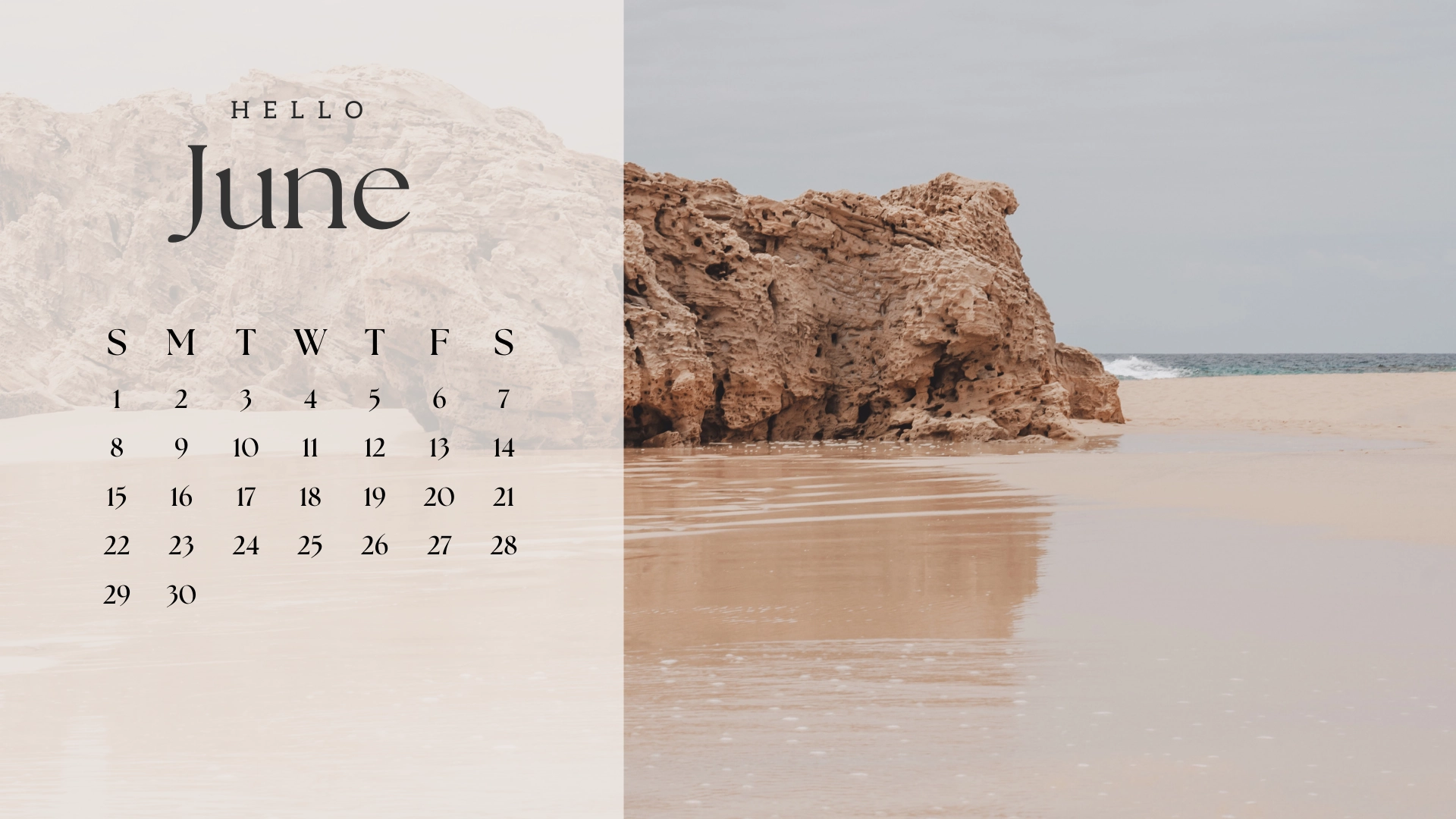 June Calendar 2025 Wallpaper