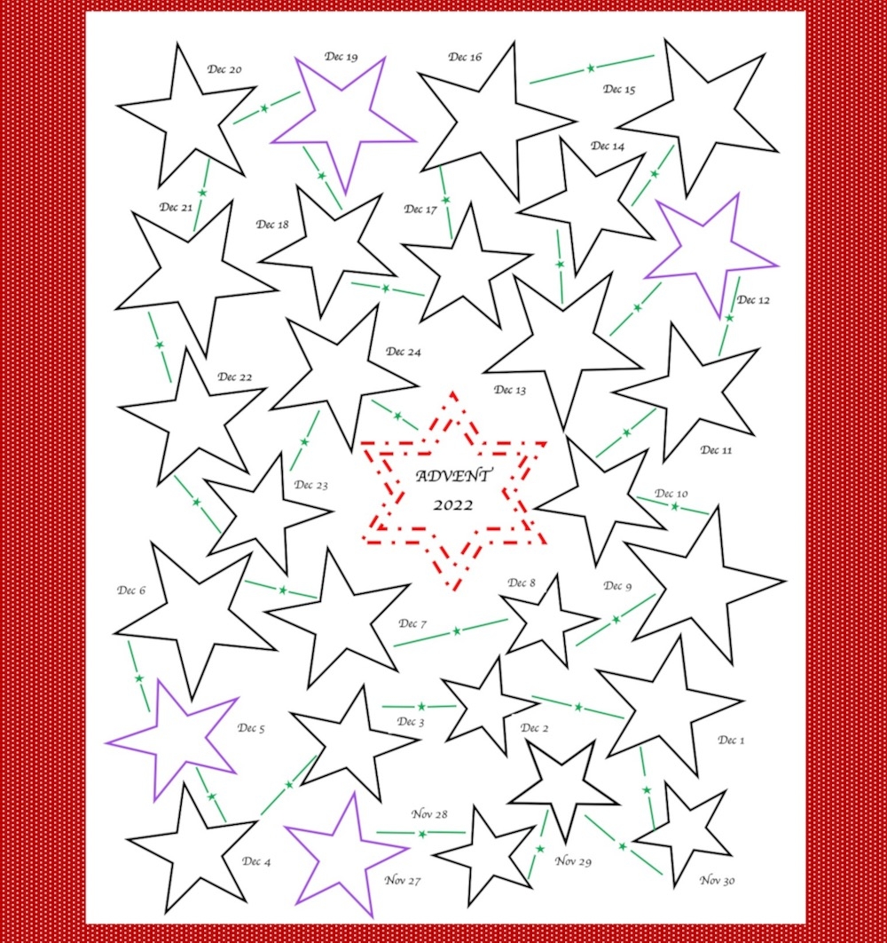 Advent 2026 Blank Calendar Printable
