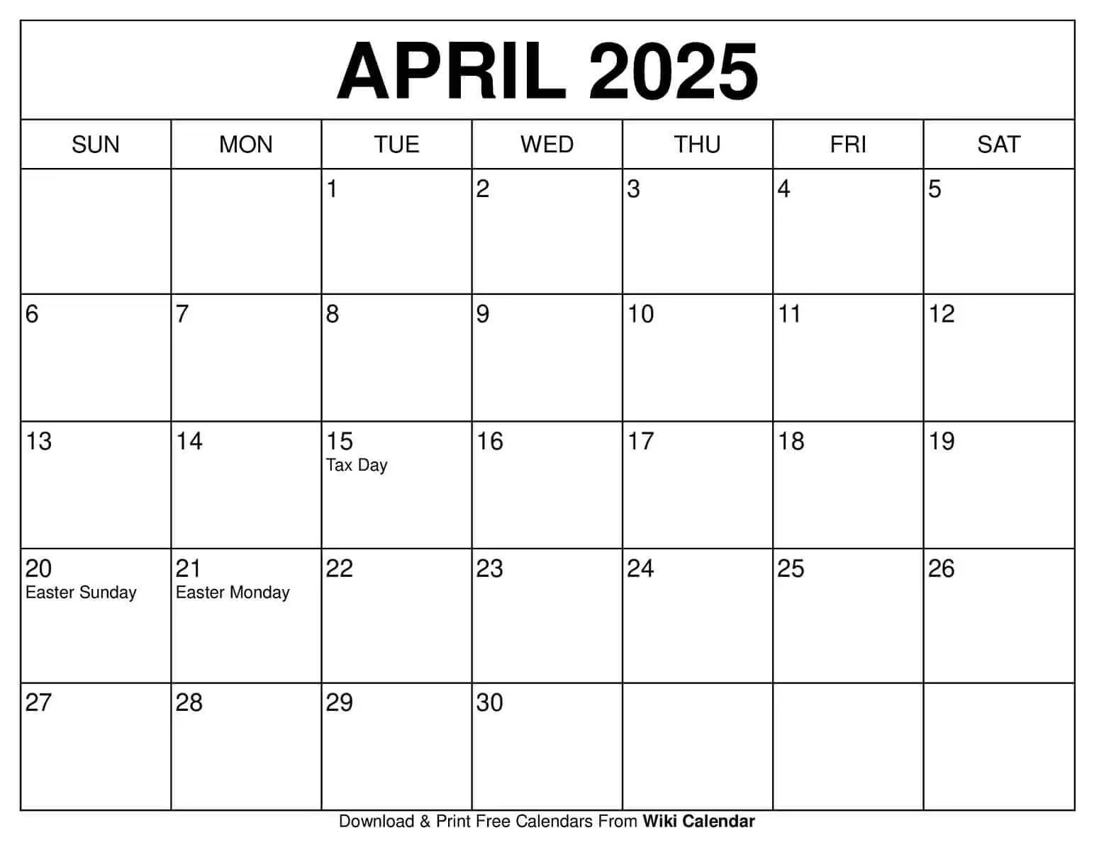 April 2025 Calendar Printable Templates amp More