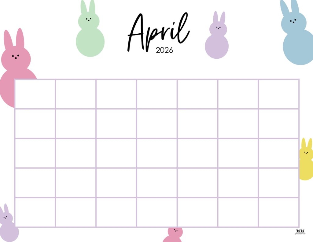 Free Printable Blank April 2026 Calendar Free Printable Blank April 2026 Calendar