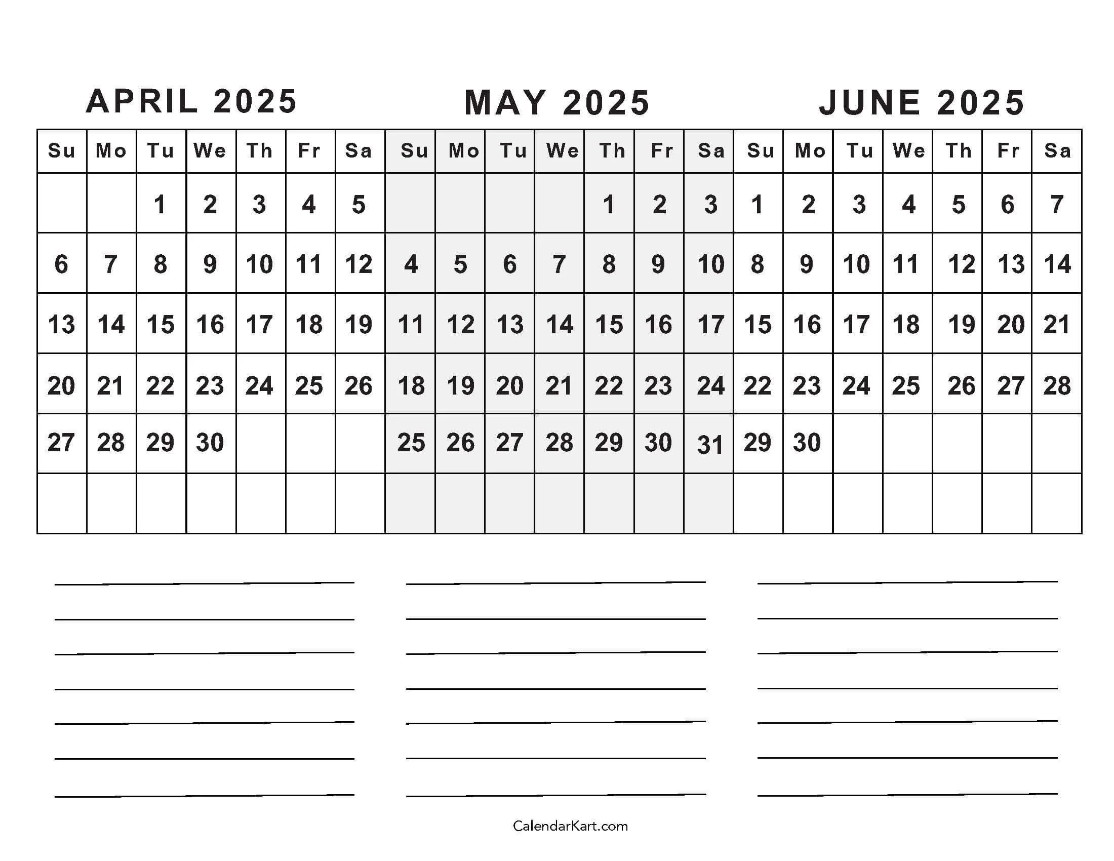 June 2025 Calendar Free