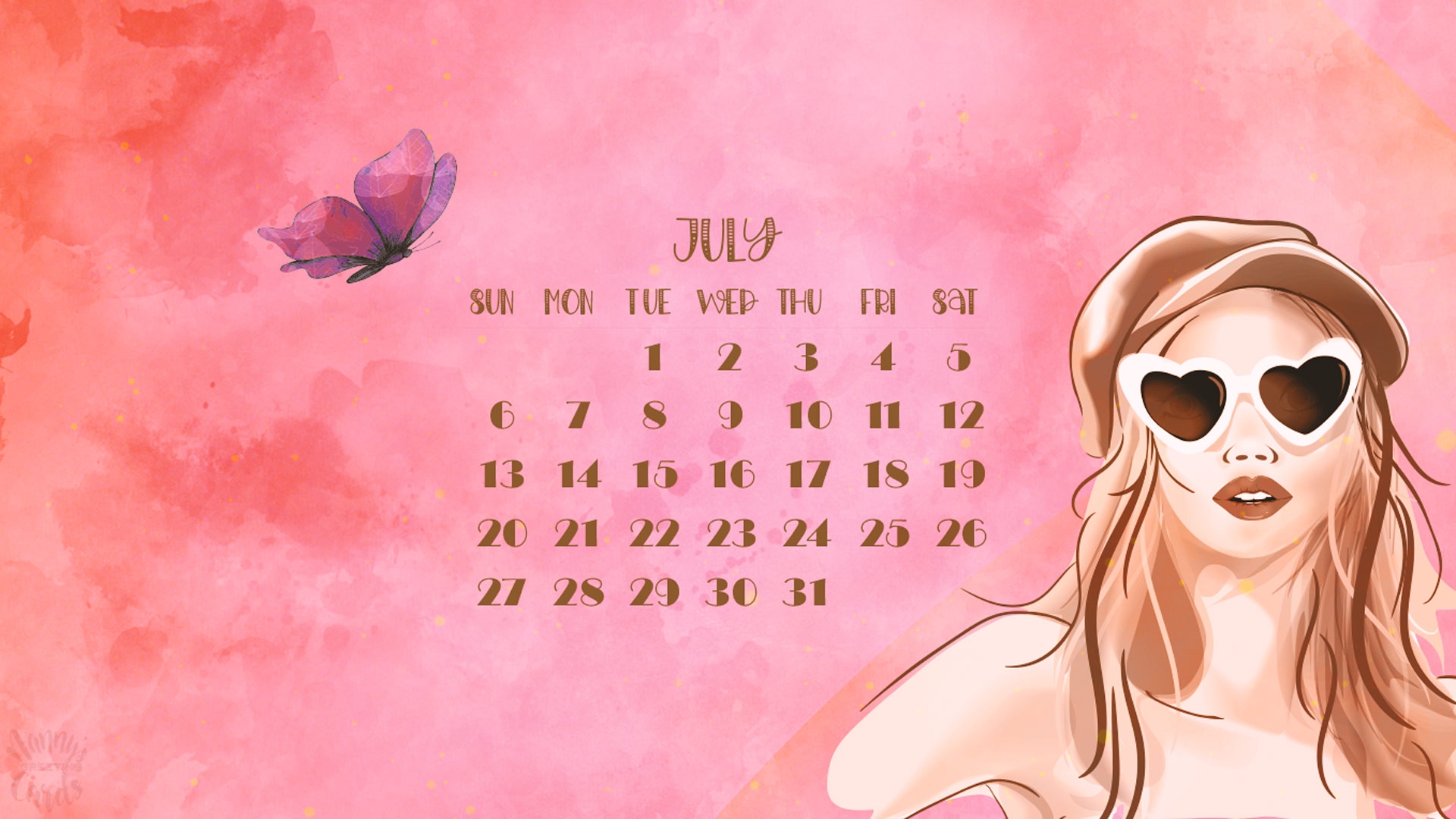 Beautiful July 2025 Desktop Wallpaper With Calendar With Stylish 