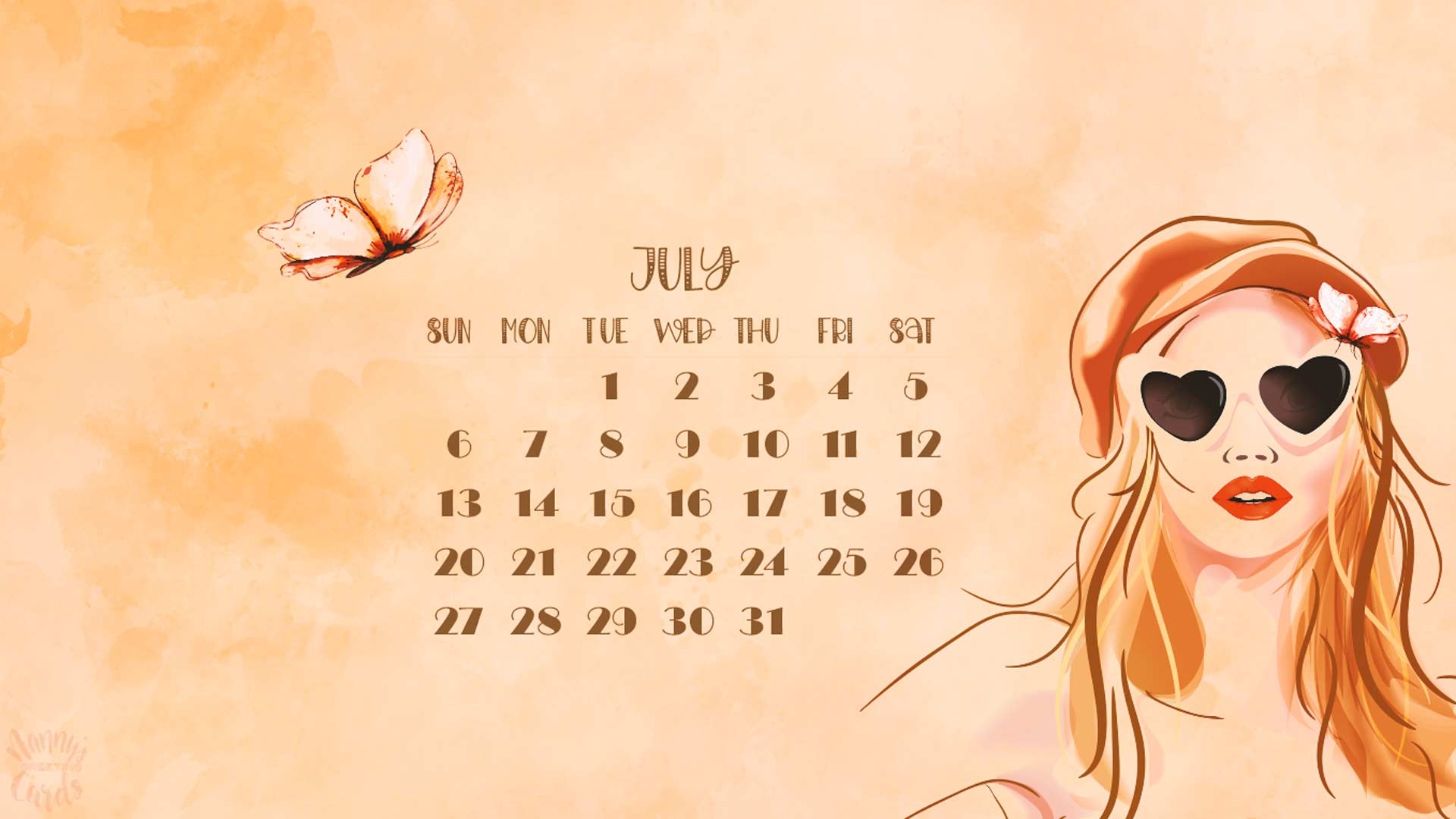 Beautiful July 2025 Desktop Wallpaper With Calendar With Stylish 