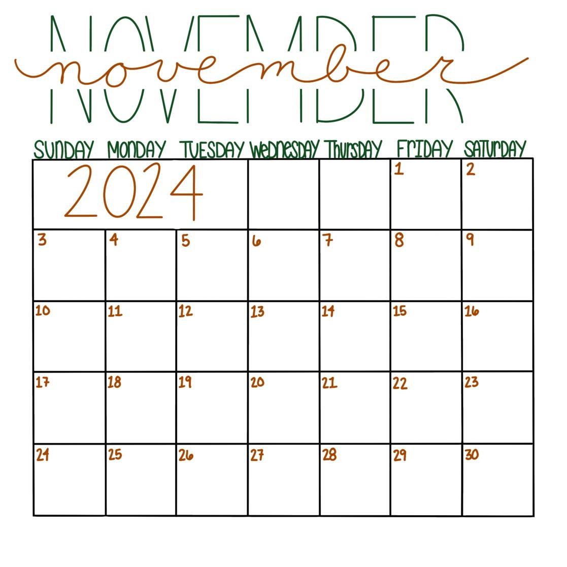 Free Printable November Calendars
