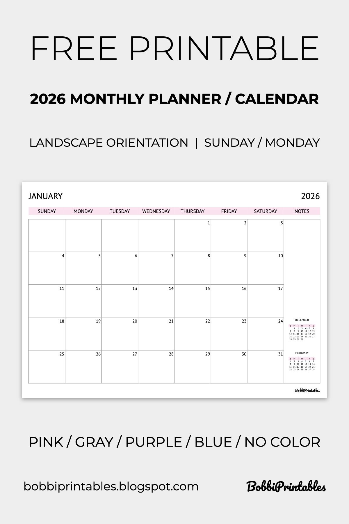 November 2026 Printable Calendar Tumblr