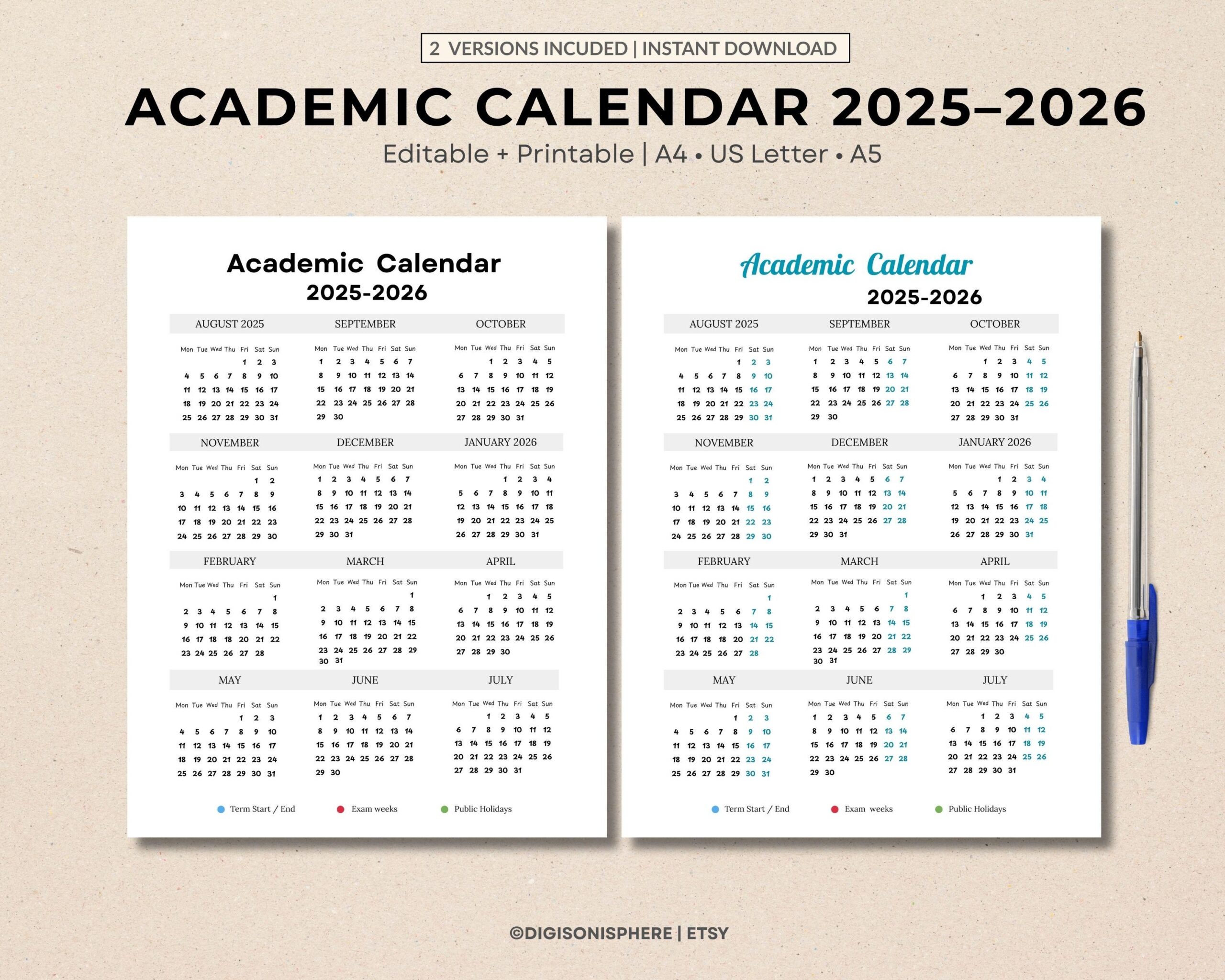 Buy Color Code Calendar Online In India Etsy India