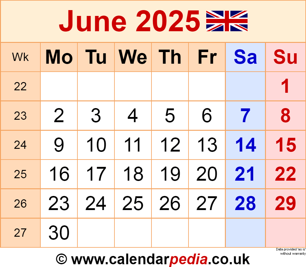 June 2025 Calendar