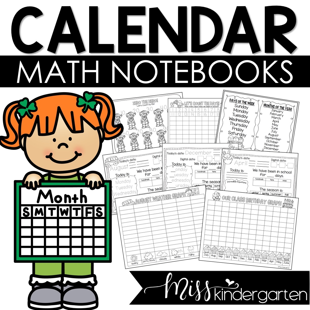 Calendar Math Notebook For Kindergarten And First Grade Spanish Version Included Miss Kindergarten