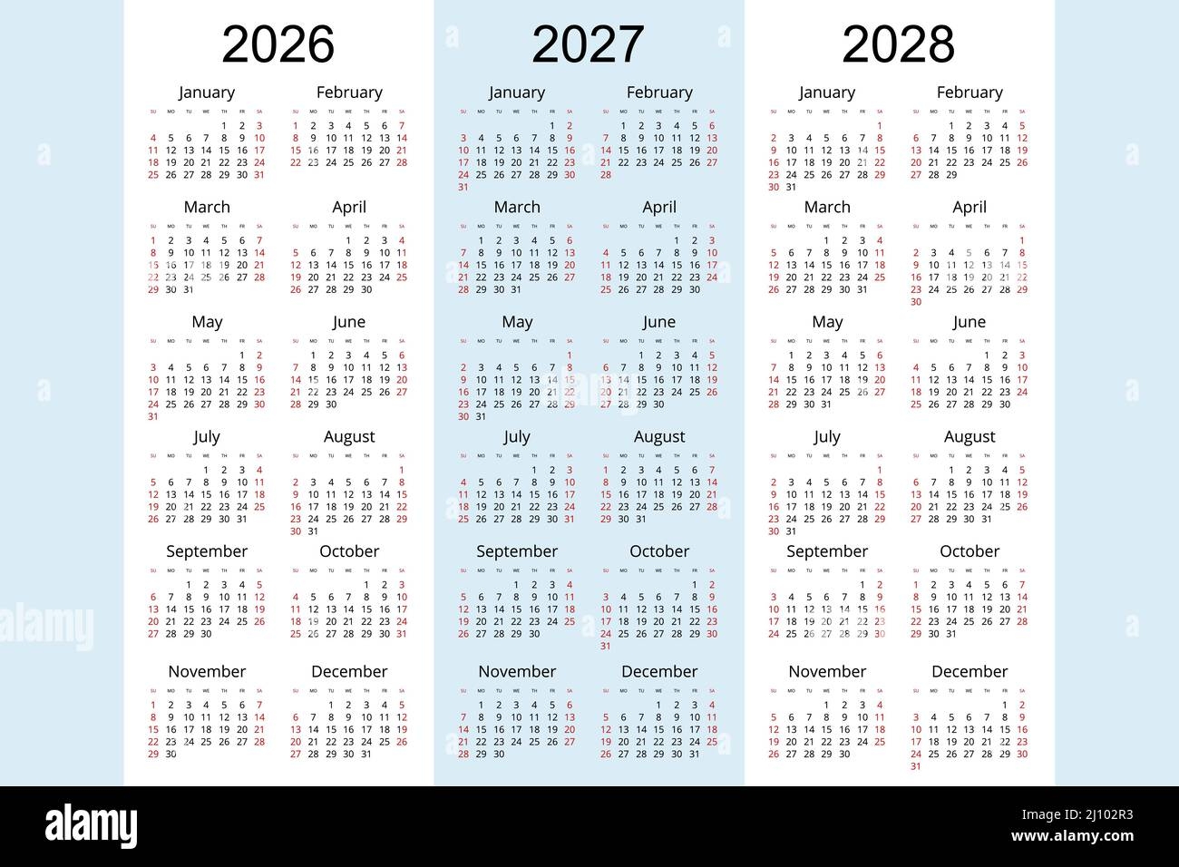 2026-2027 Printable Blank Calendar