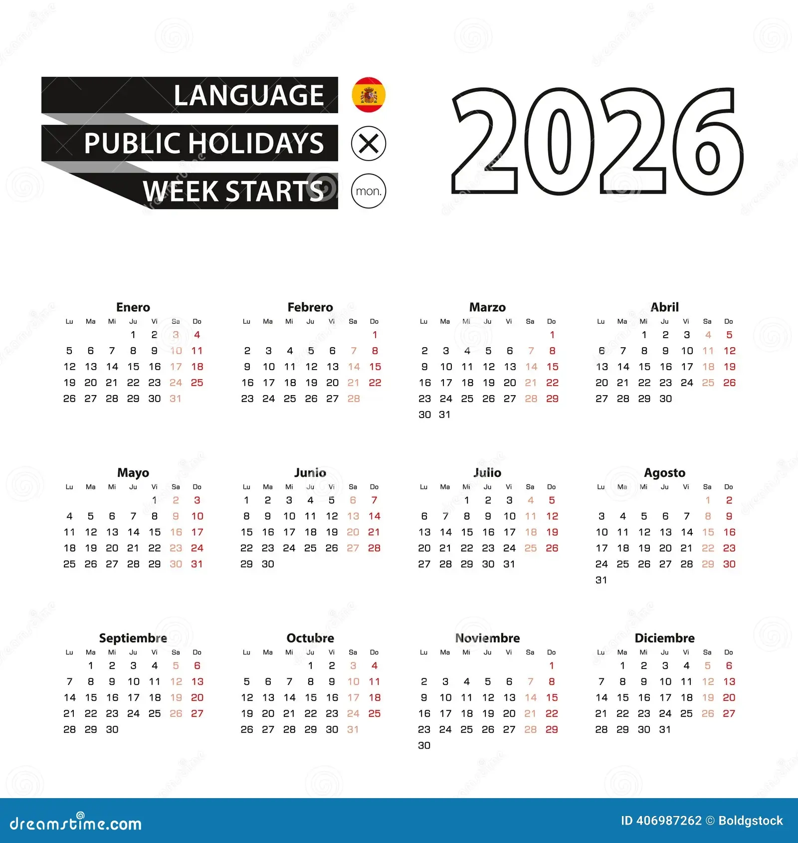 Calendar Spanish Stock Illustrations 3 986 Calendar Spanish 
