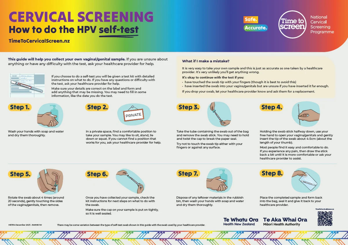 Cervical Screening How To Do The HPV Self test English A4 