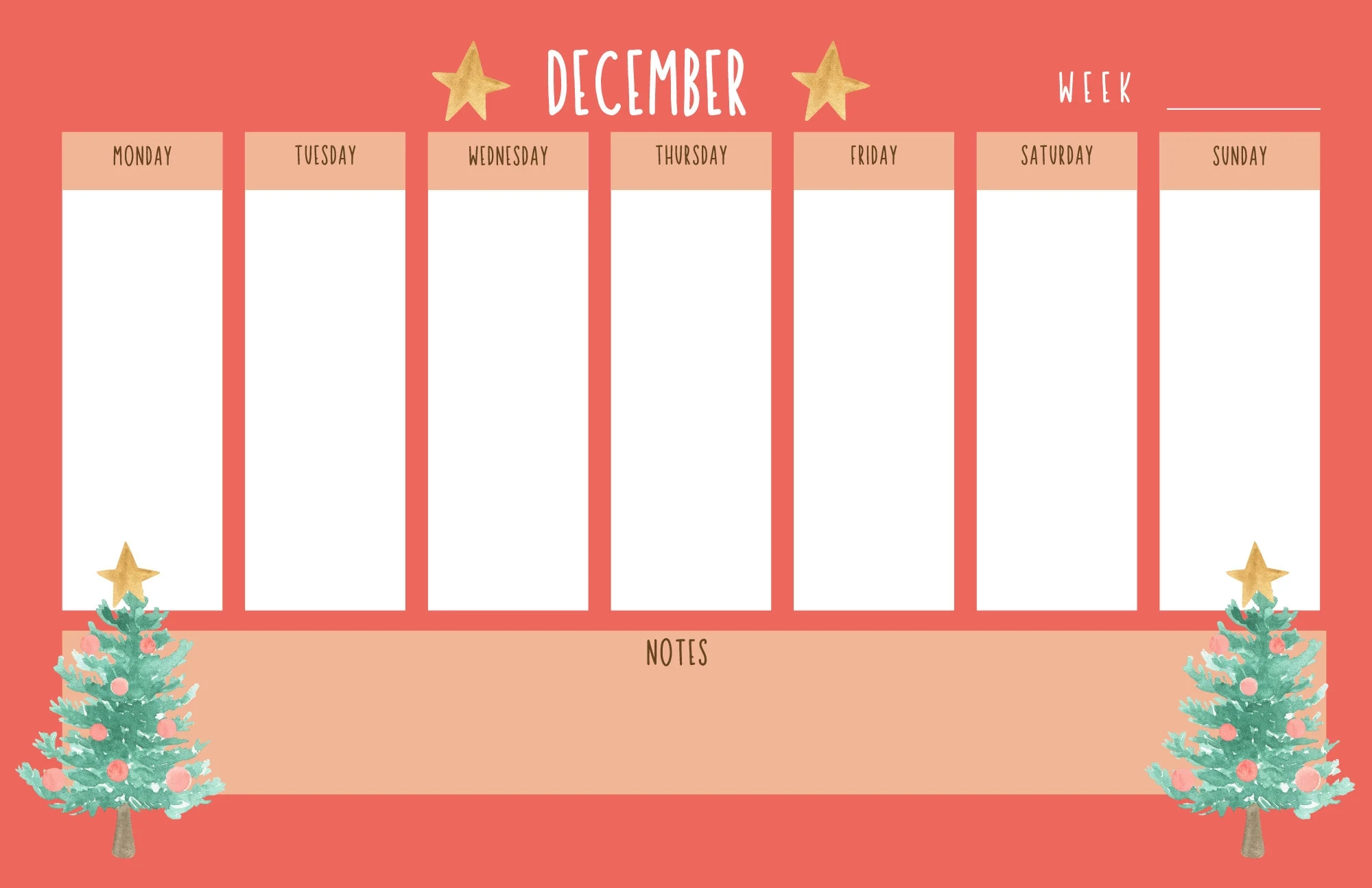 Christmas Weekly Planner Etsy