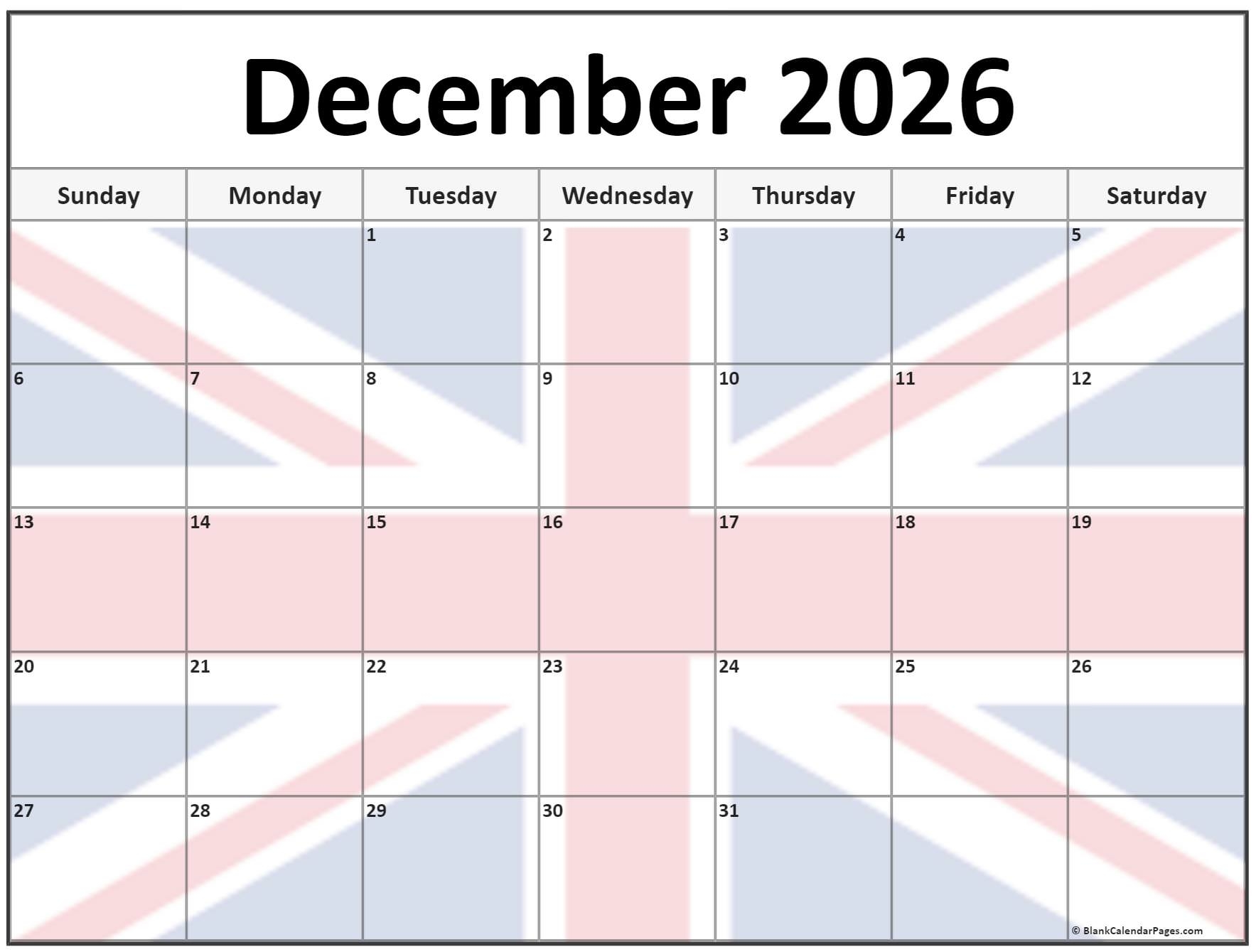 December 2026 Printable Calendar Wiki