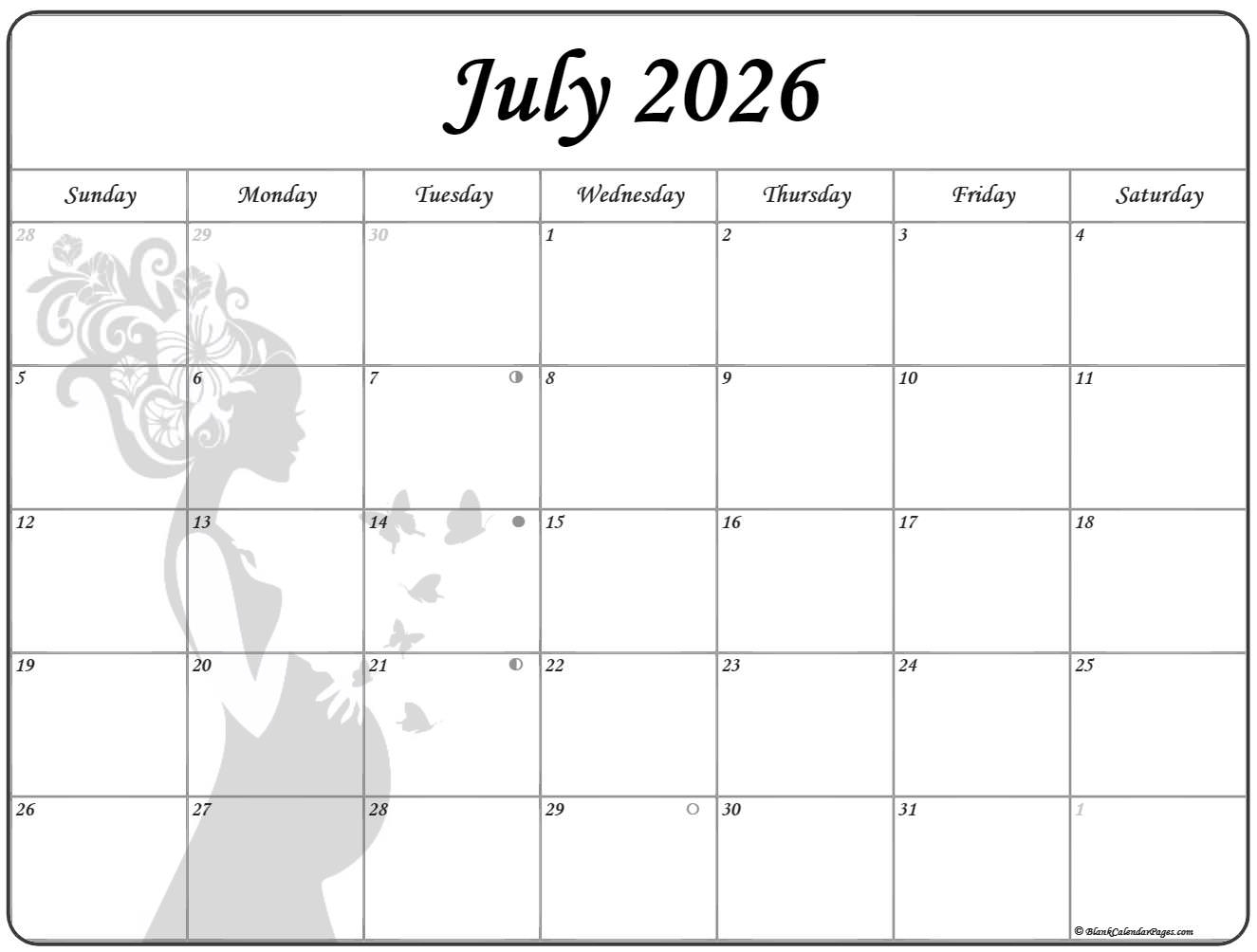 July 2026 Blank Calendar