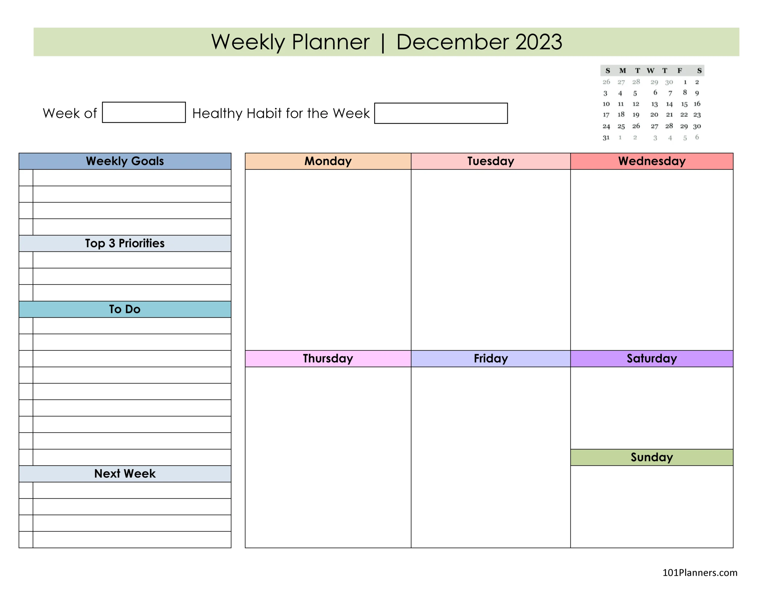 December 2025 Calendar Instant Download