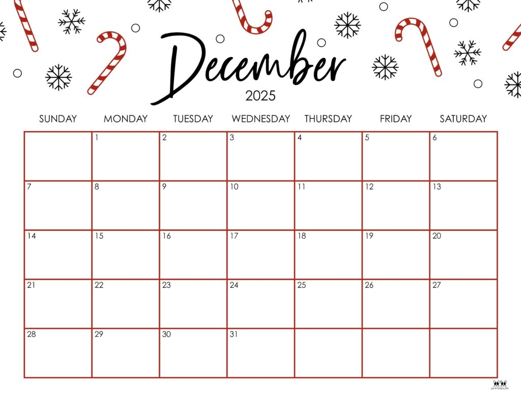 Printable December Calendar Blank