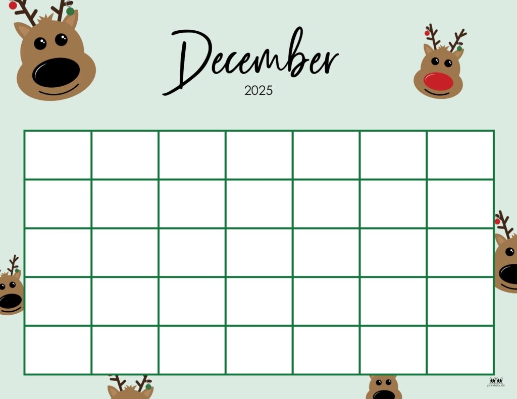 Free Printable Blank December Calendar