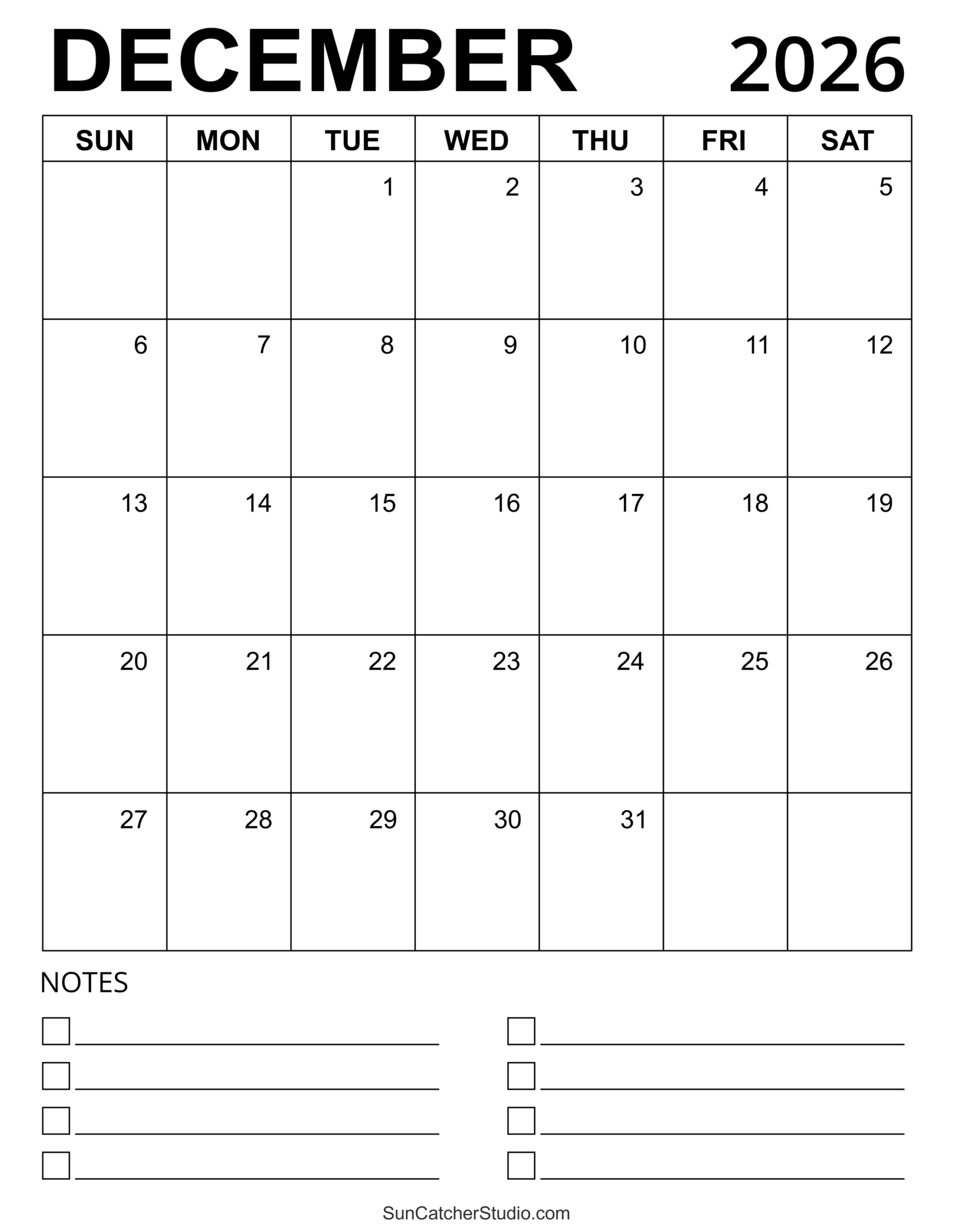 December 2026 Appoinment Calendar Pages Printable